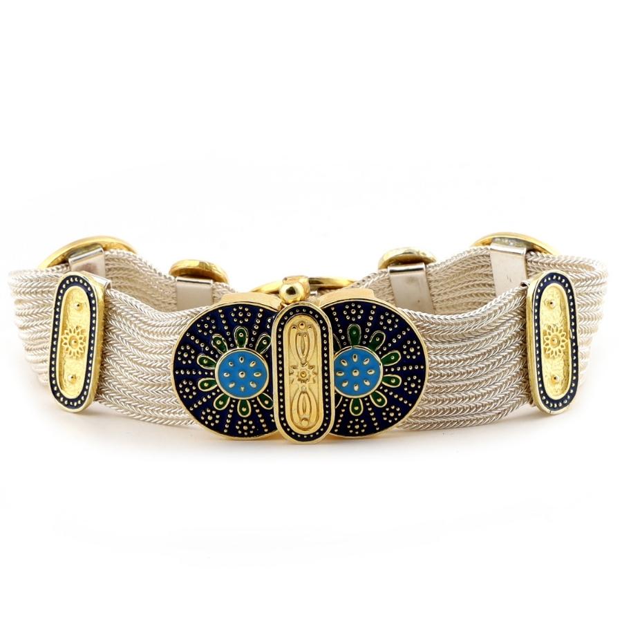 Enamel Processing Mardin Art Silver Bracelet