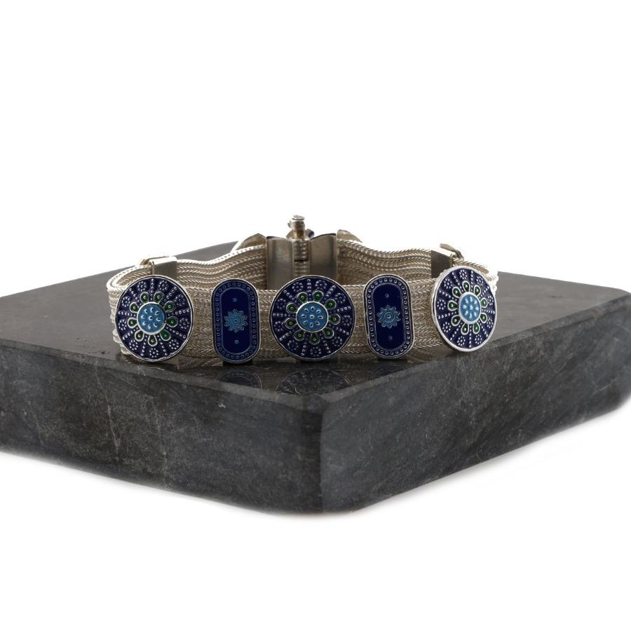 Mardin Wicker Mavilim Silver Embroidered Bracelet