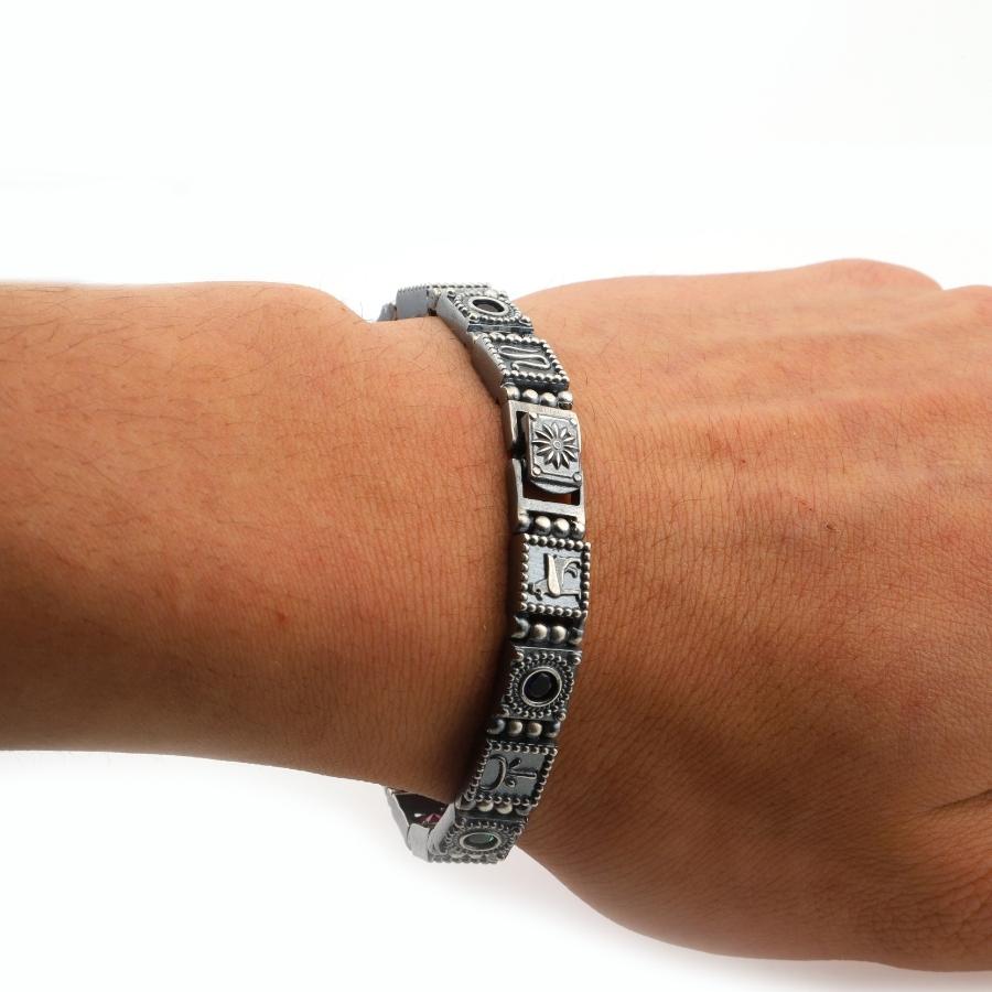 Tarihi Dikilitaş Oksitli Gümüş Bileklik