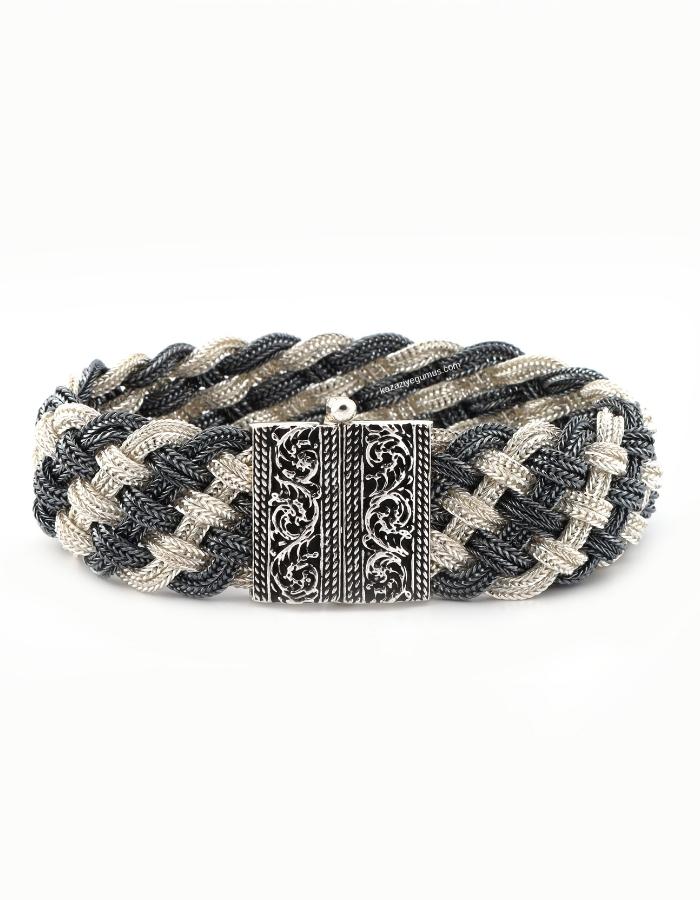 Mardin Straw Black and White Bracelet