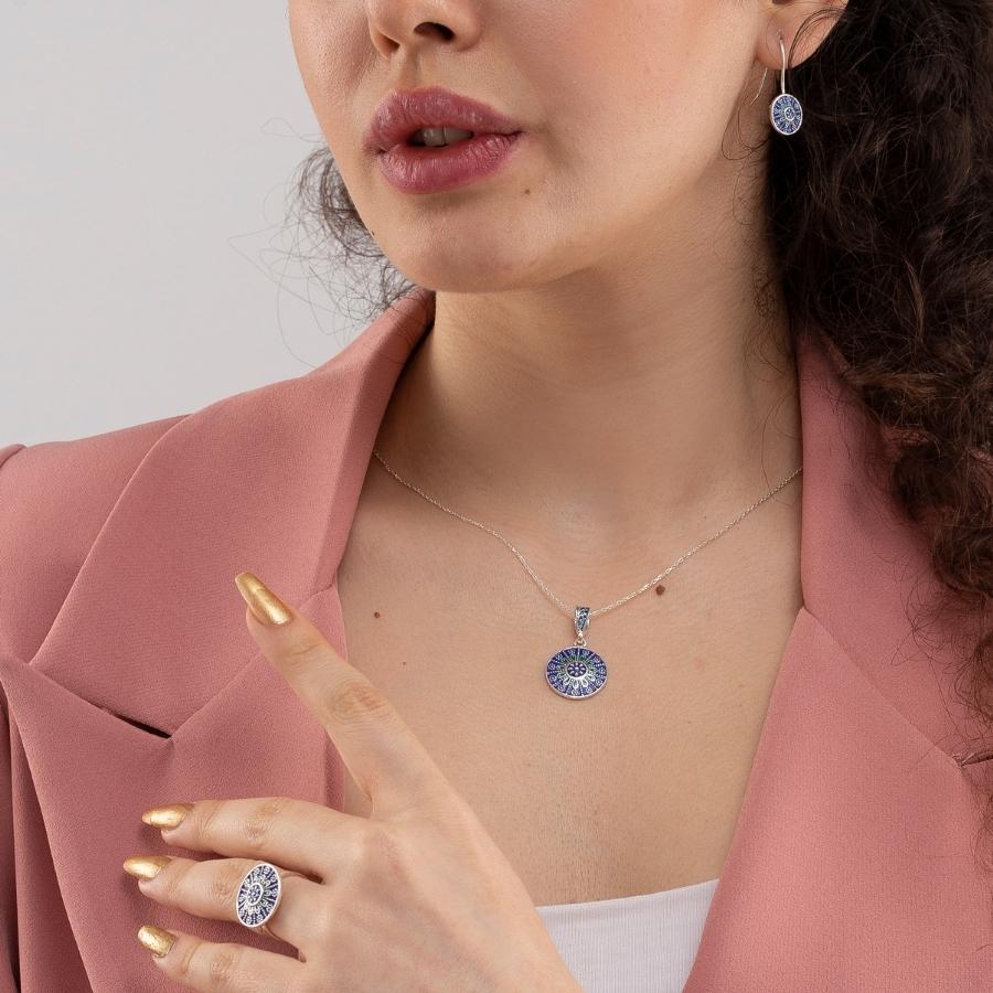 925 Enamel Mardin Silver Set