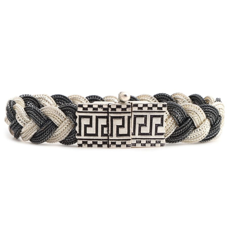 Mardin Straw Black and White Bracelet