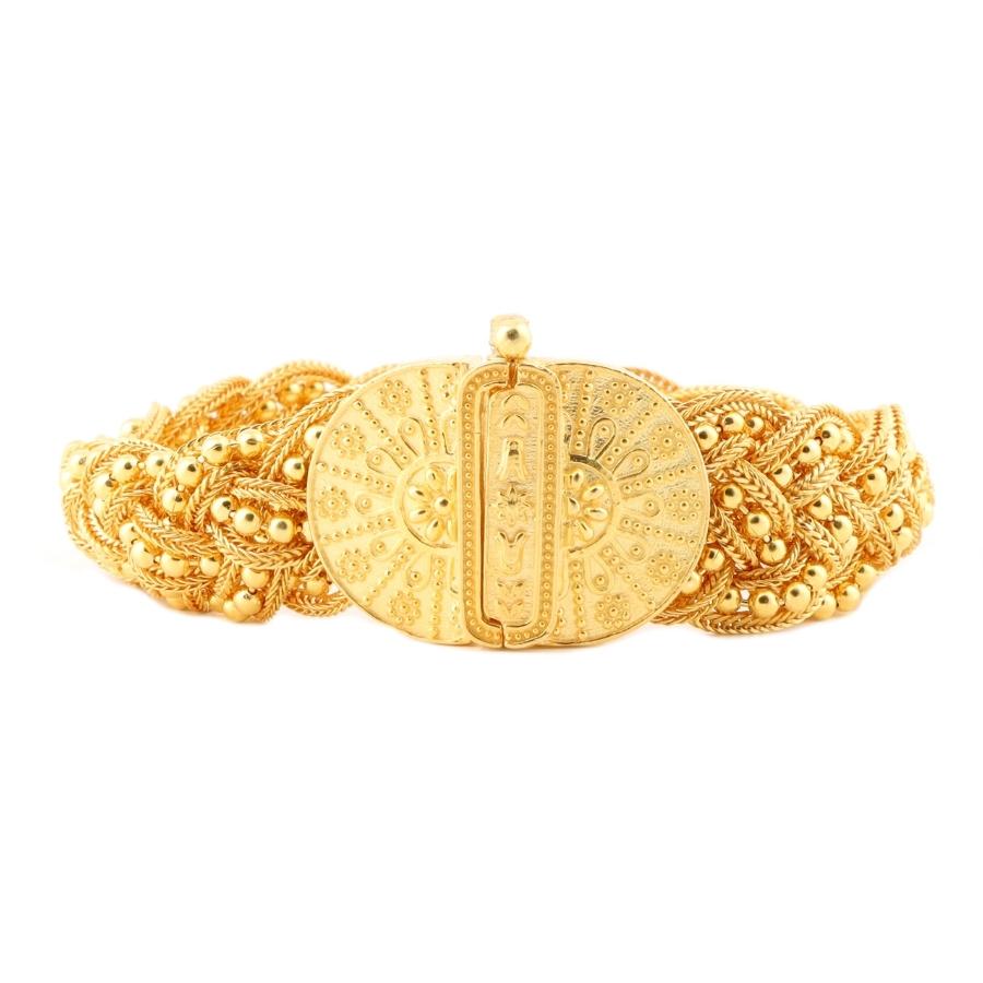 Mardin Straw Dorica Bulk Gold Plated Womens Sterling Silver Bracelet