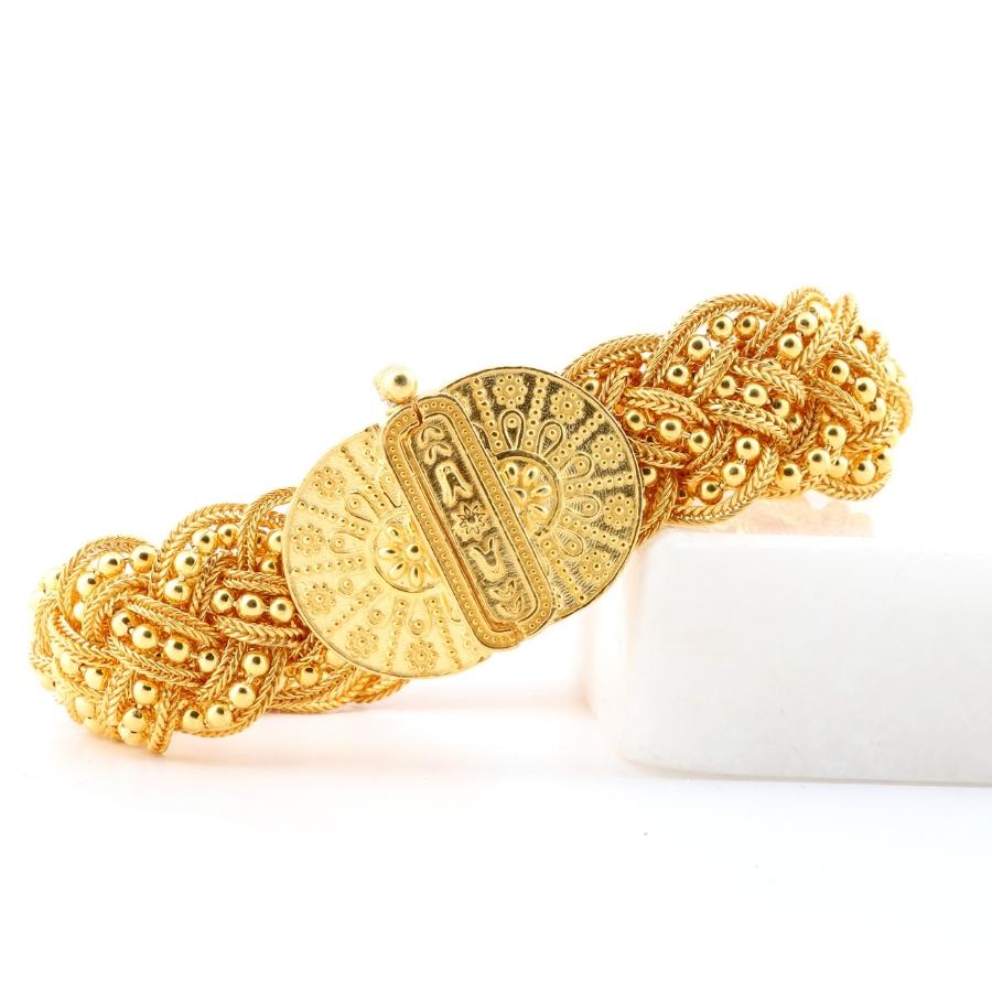 Mardin Straw Dorica Bulk Gold Plated Womens Sterling Silver Bracelet