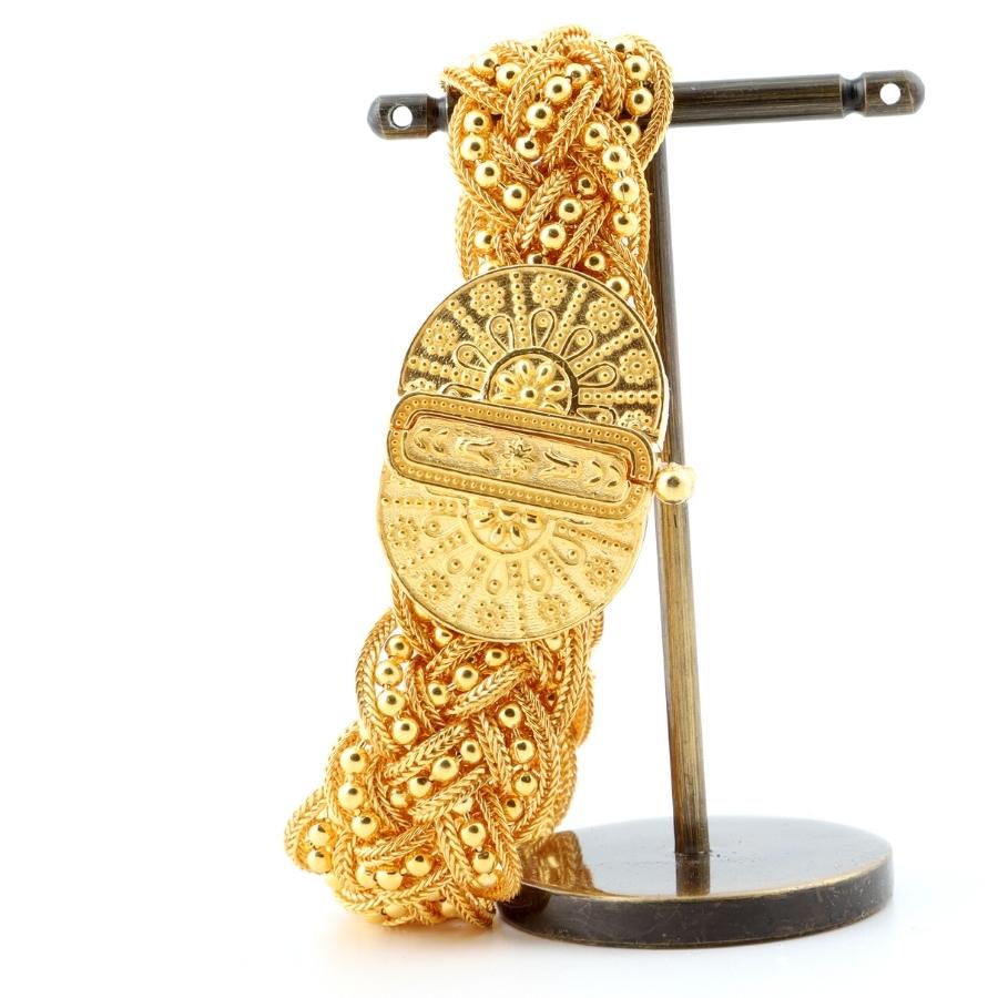 Mardin Straw Dorica Bulk Gold Plated Womens Sterling Silver Bracelet