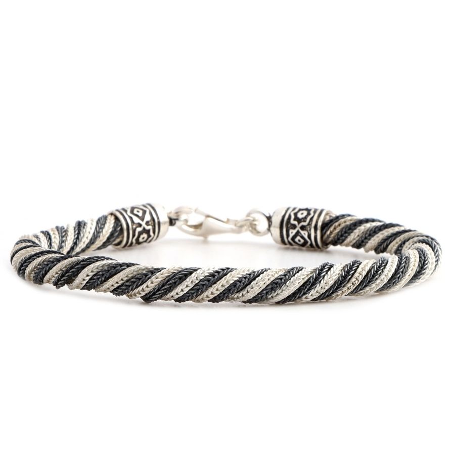 Mardin Straw Black and White Bracelet