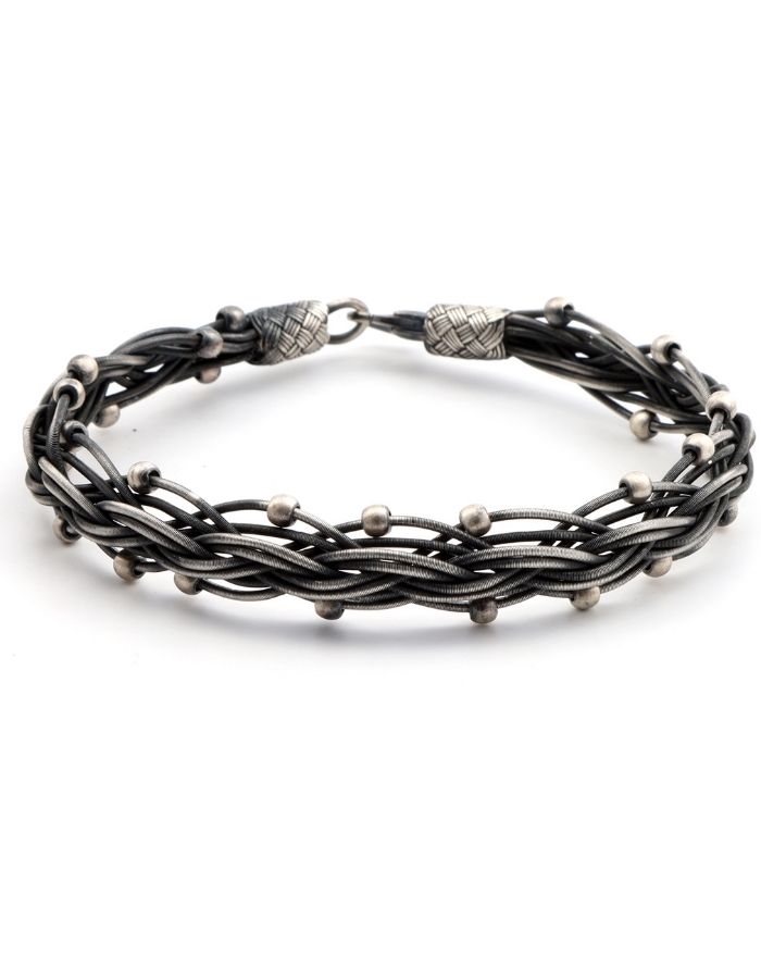 Kazaziye Dorica Embellishment Oxide Silver Bracelet