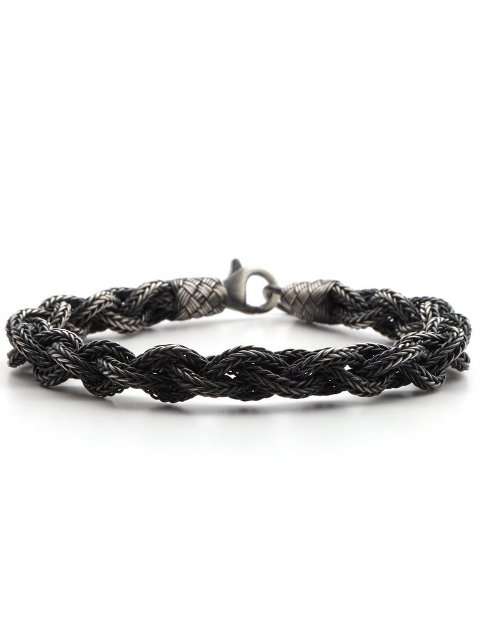 Kazaziye Head Chain Knitted Silver Bracelet