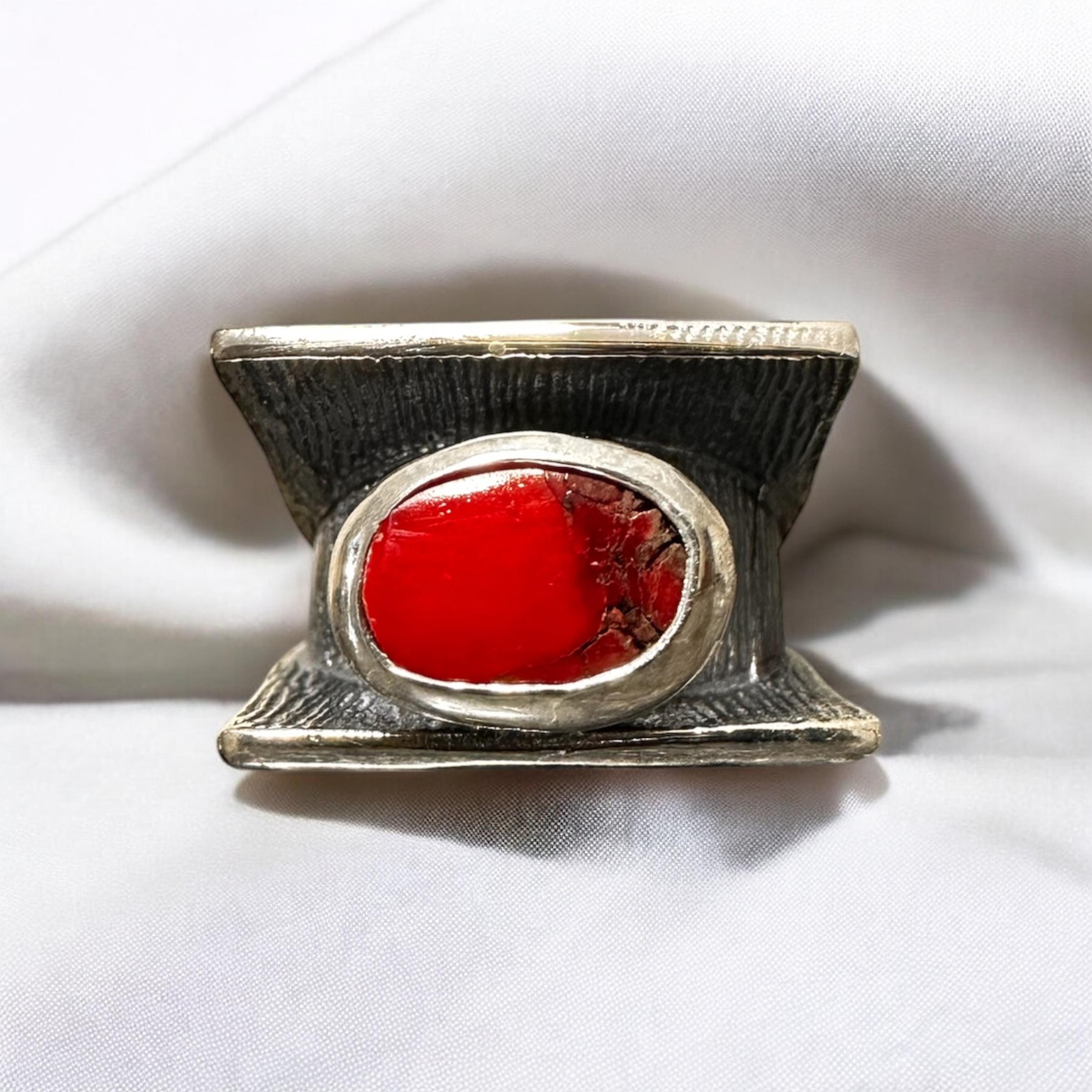 Agate Stone-set Vintage Silver Ring