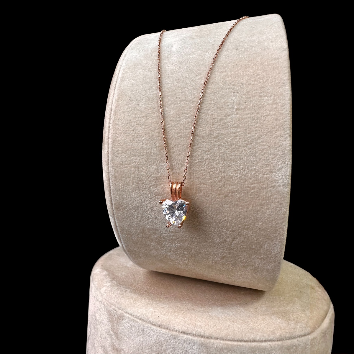 925 Sterling White Heart Silver Necklace