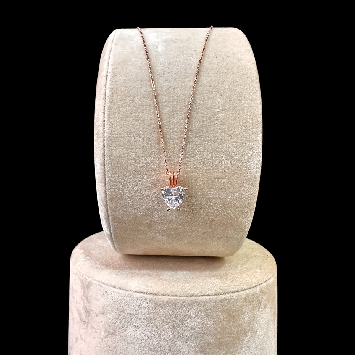 925 Sterling White Heart Silver Necklace