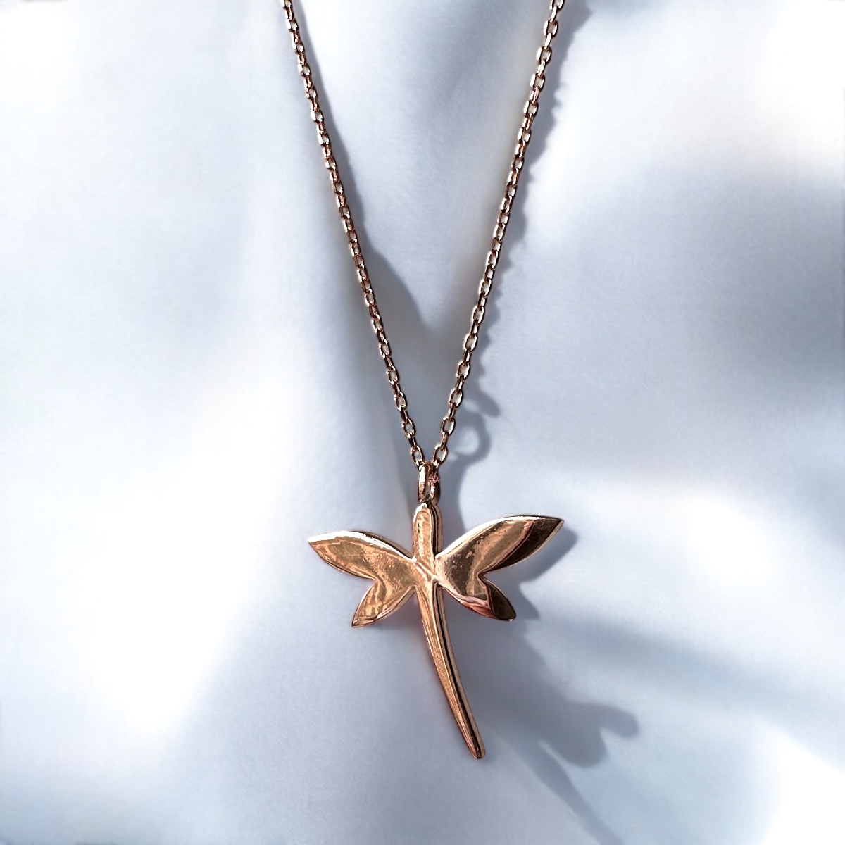 925 K Women's Dragonfly Silver Necklace