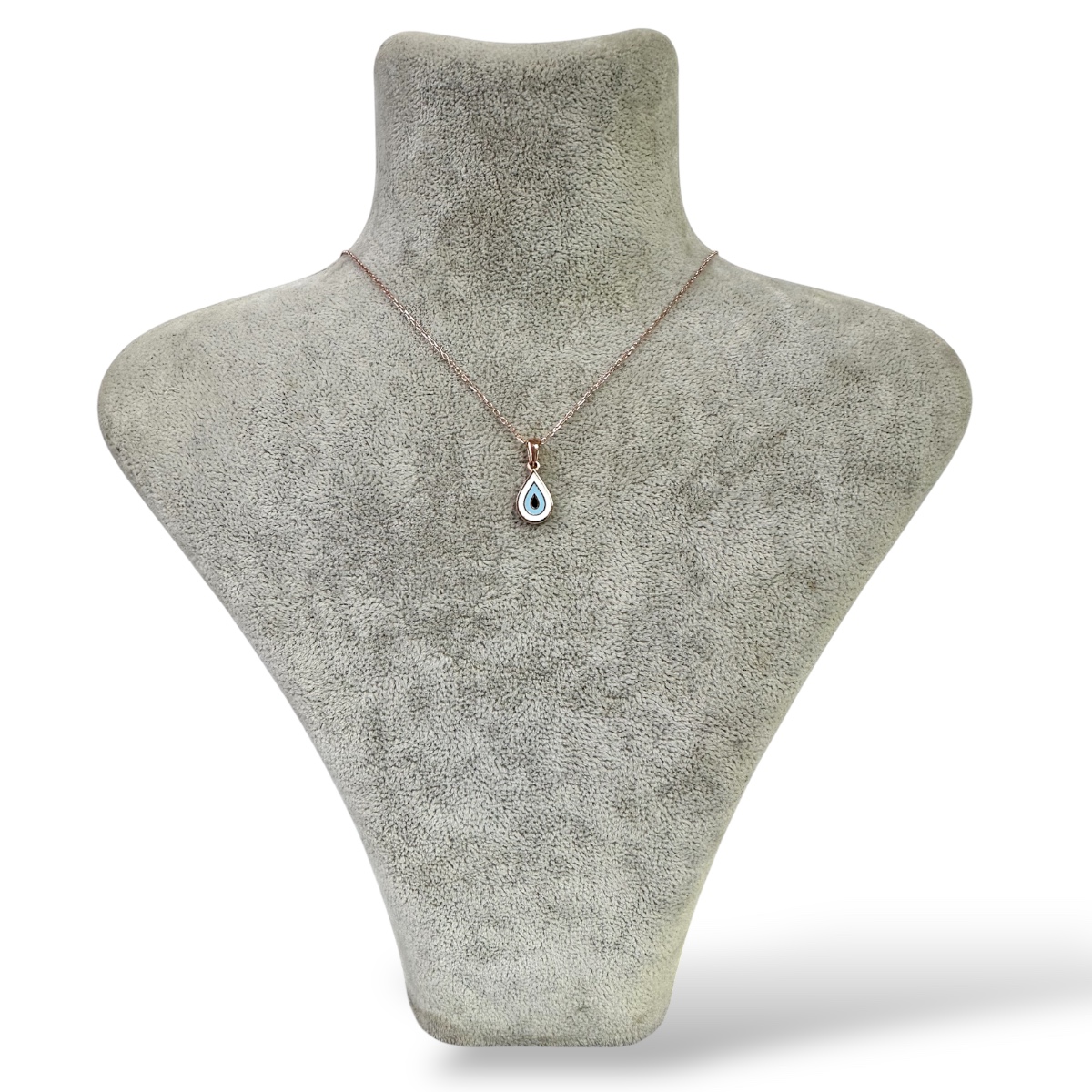925 Sterling Silver Evil Eye Beaded Drop Rose Necklace