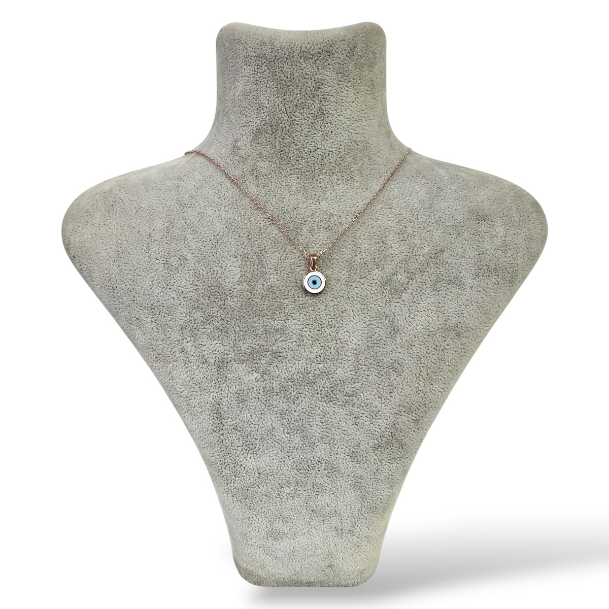 925 Sterling Silver Evil Eye Beaded Round Rose Necklace