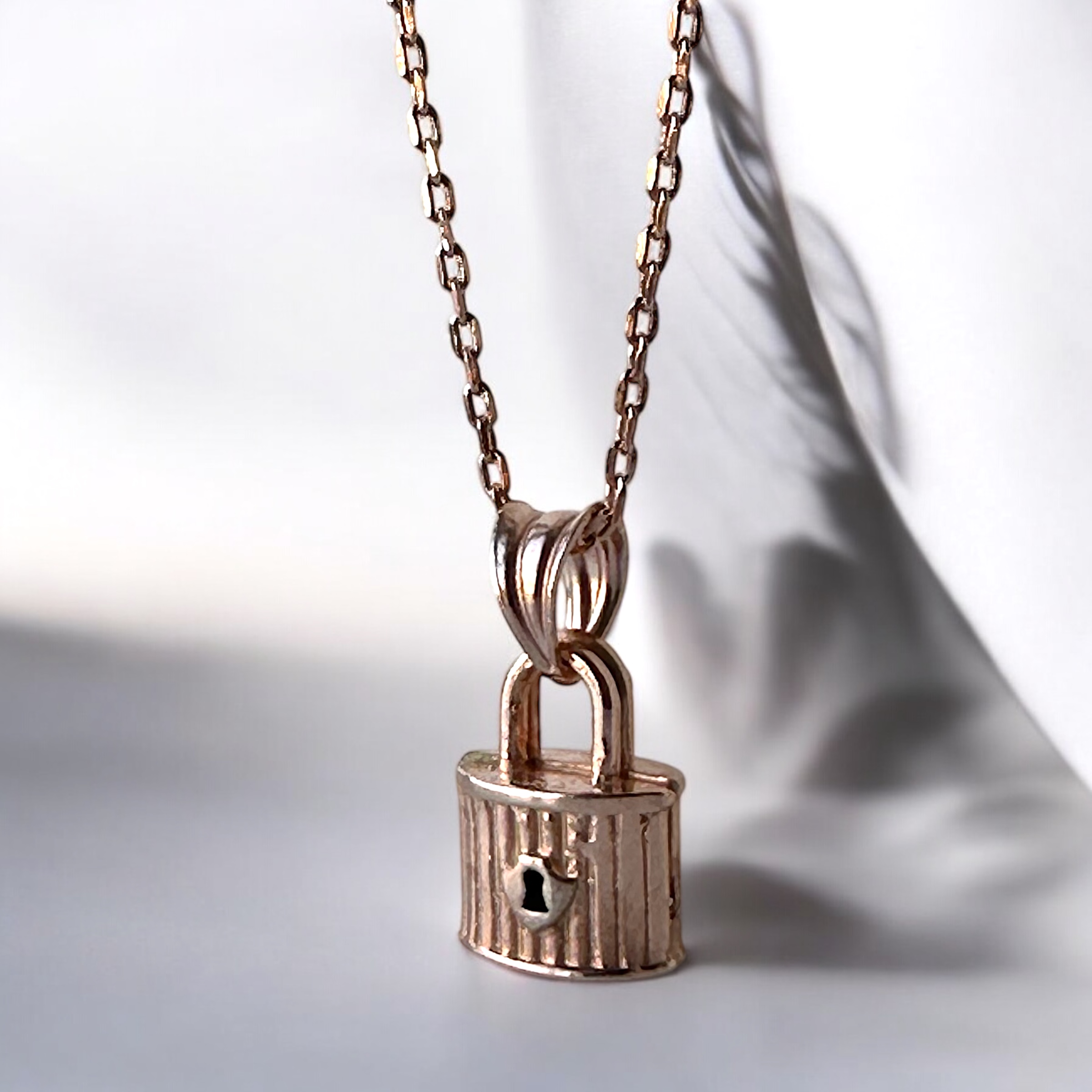 925 Sterling Silver Lock Necklace
