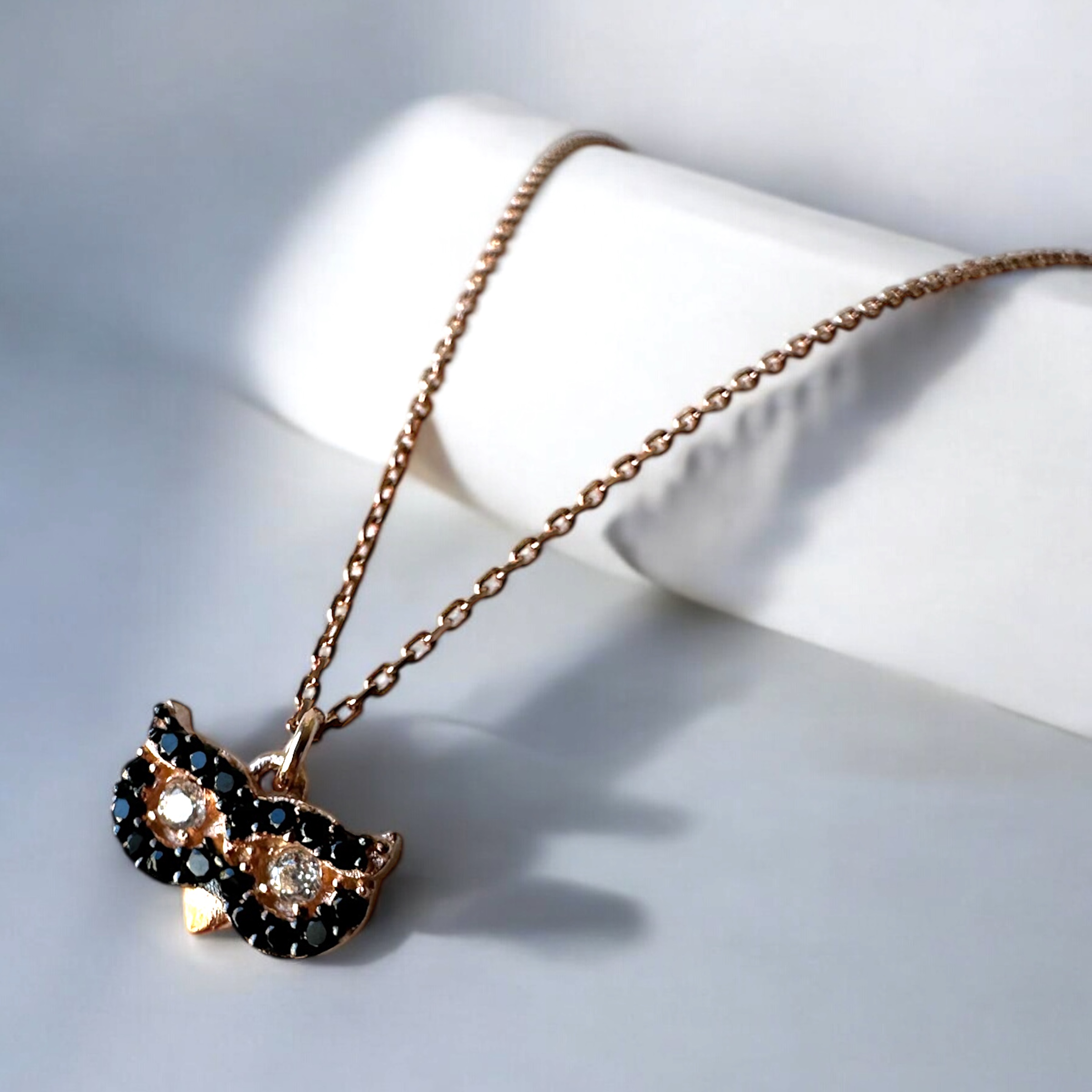 925 K Stone-set Baykuş Silver Necklace
