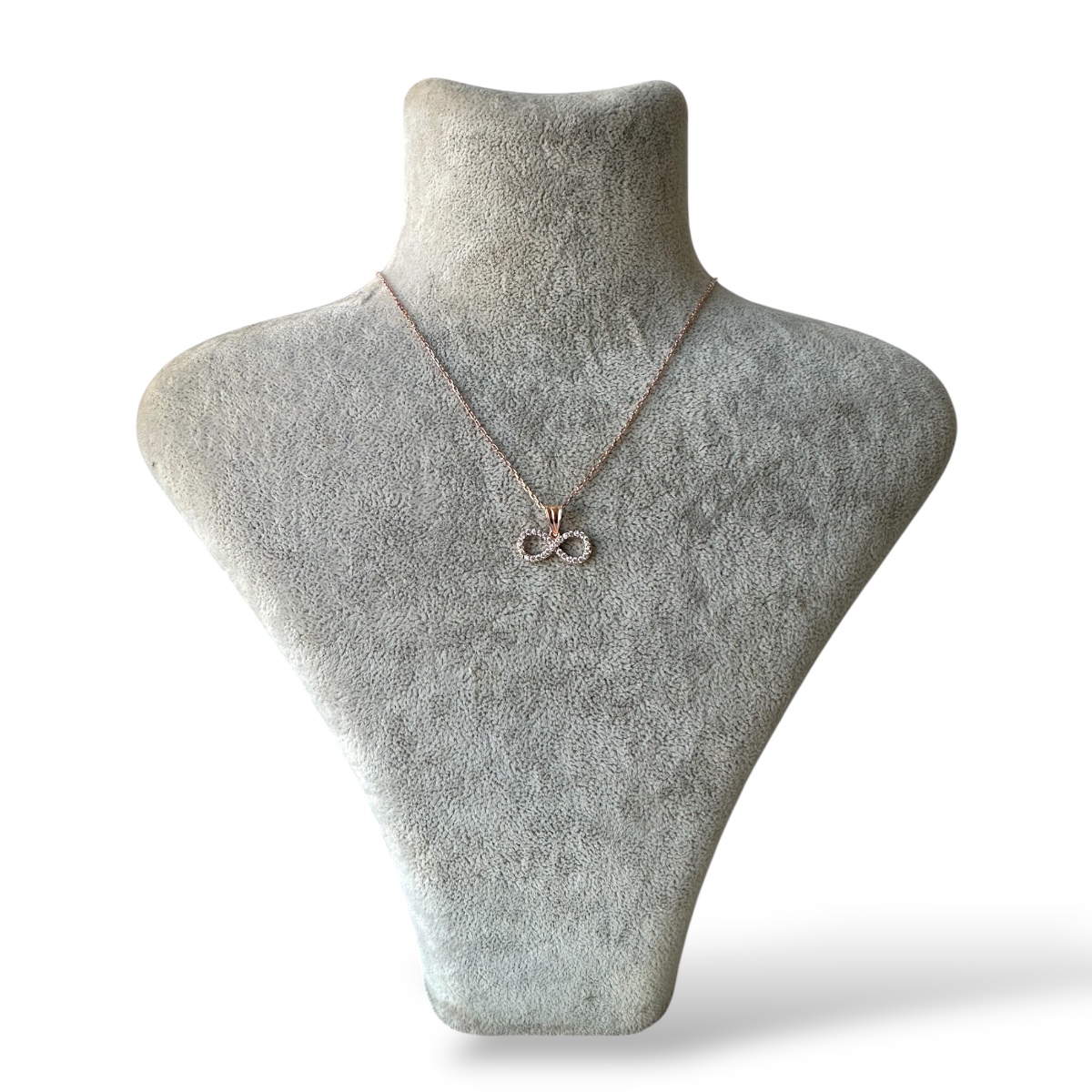 925 Sterling Zircon Stone Infinity Silver Necklace