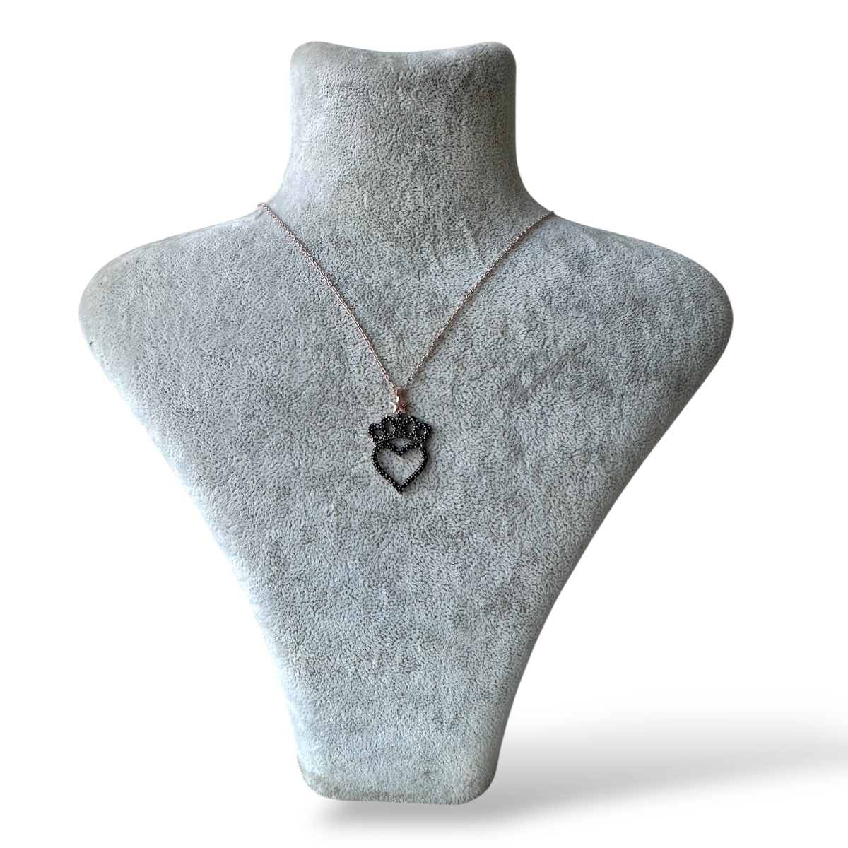 925 Sterling Stone Heart and Queen’s Crown Necklace
