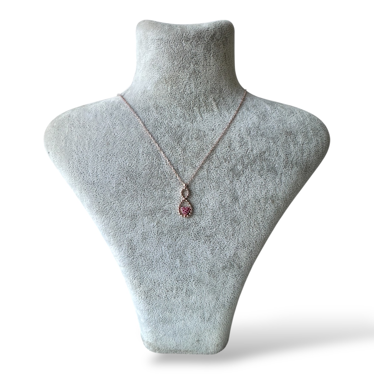 925 Sterling Pink Infinity Heart Necklace