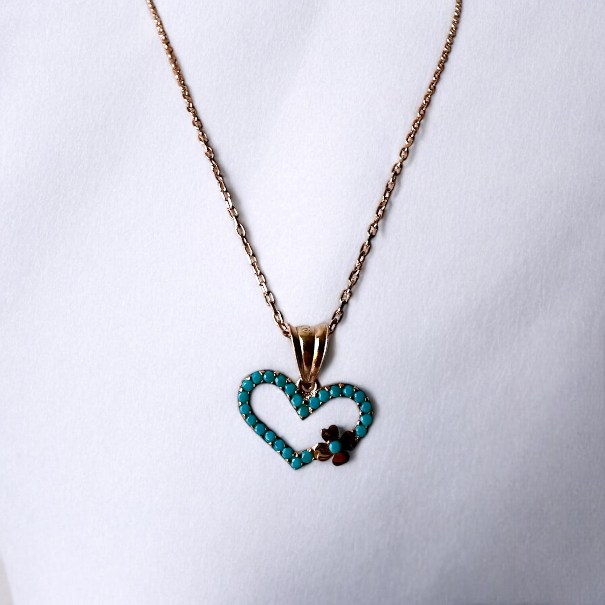 925 K Turquoise Stone-set Flower Detailed Silver Necklace