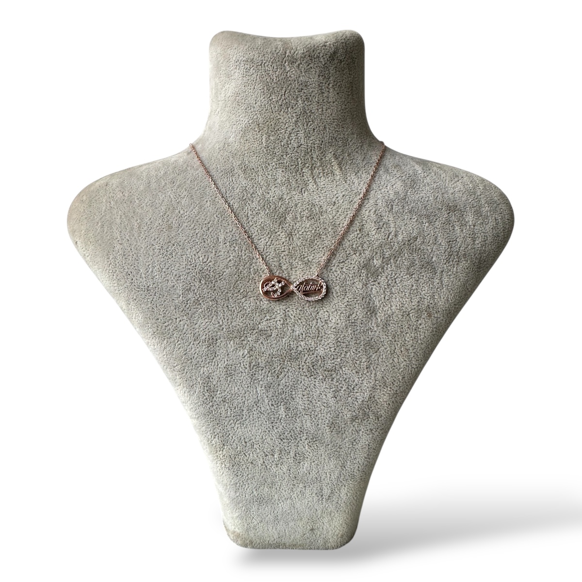925 Sterling Ataturk Signed Infinity Necklace