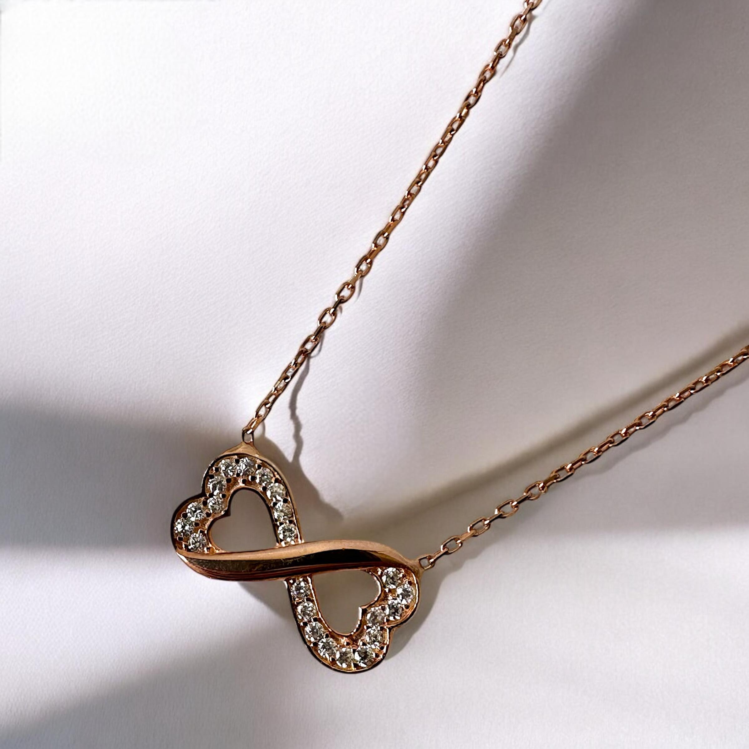 925 K Zircon Stone-set Infinity Silver Necklace