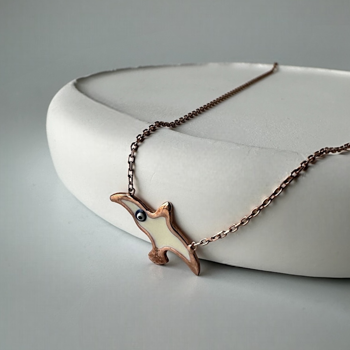 925 K Eye Balina Kuyruğu Silver Necklace
