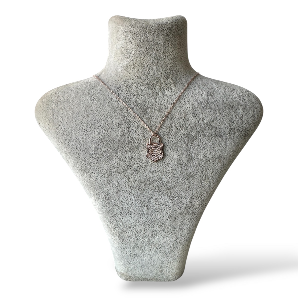 925 Sterling  Stone Lock Women’s Silver Necklace