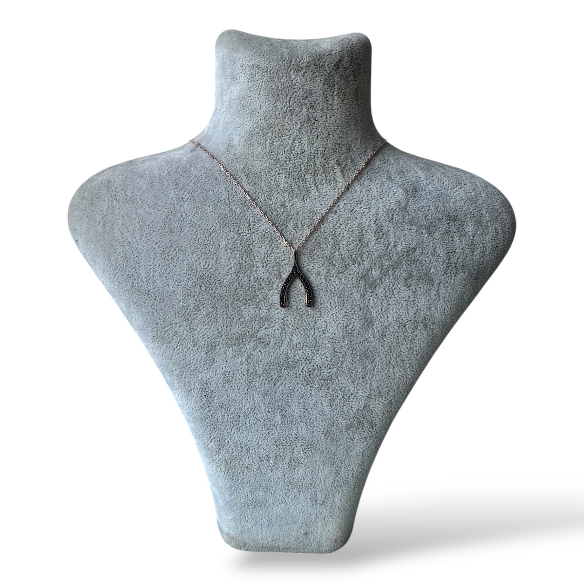 925 Sterling Silver Necklace with Black Stone