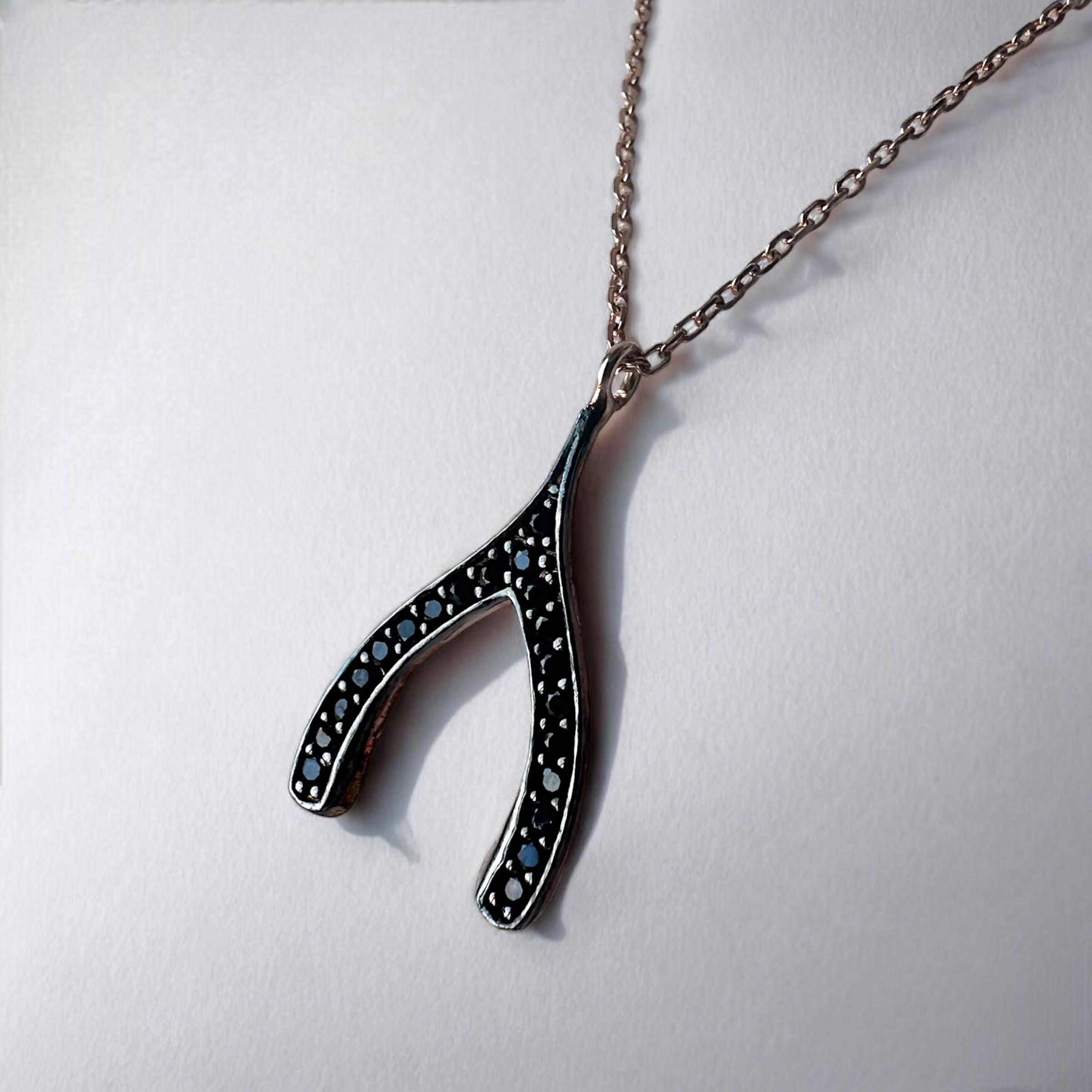 925 Sterling Silver Necklace with Black Stone