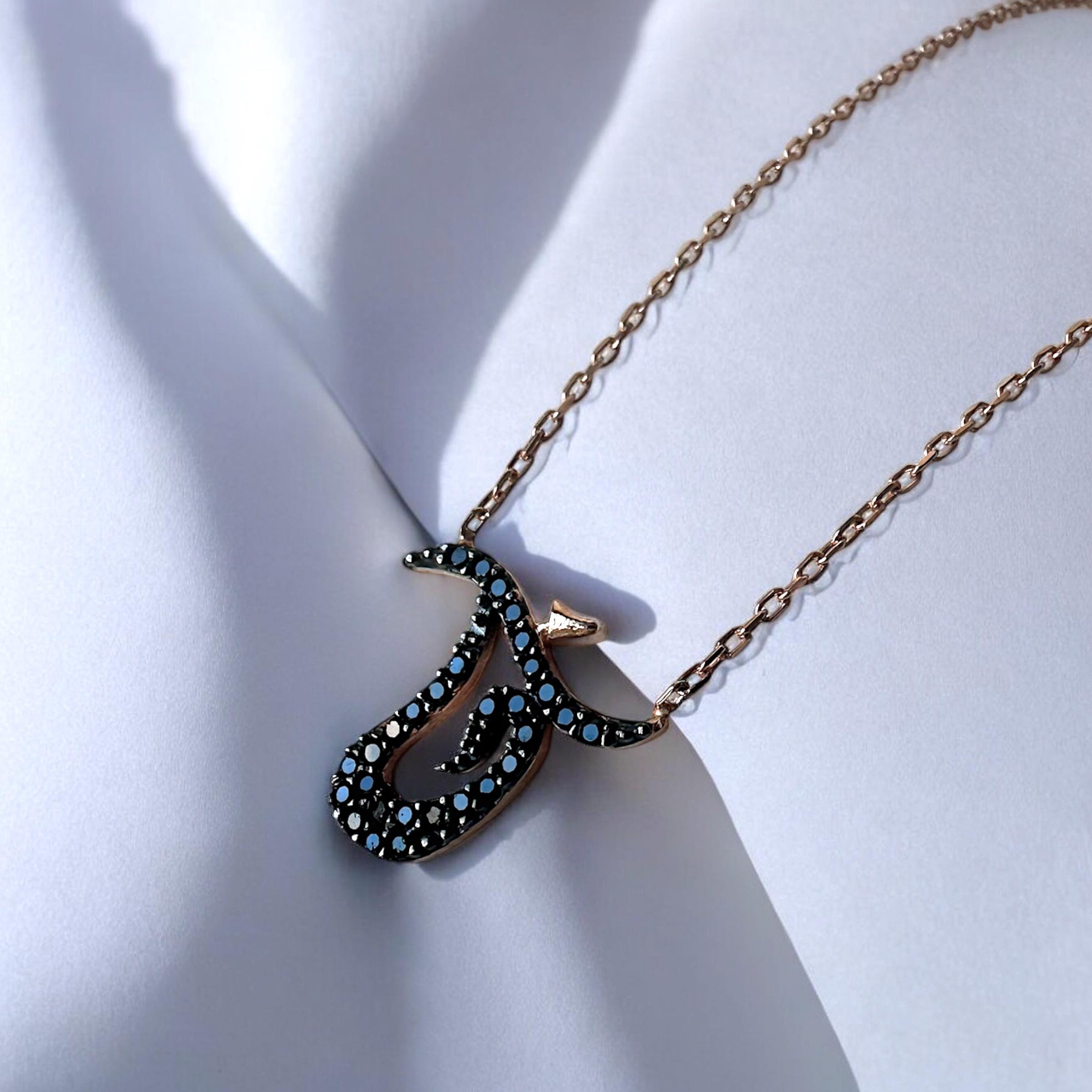 925 Zircon Stone Whirling Dervish Silver Necklace