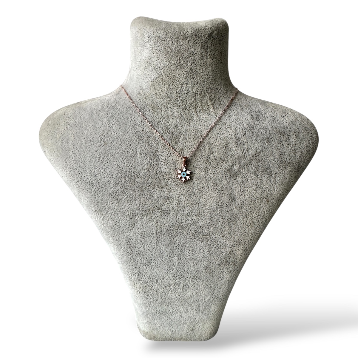 925 Sterling Silver Evil Eye Snowflake Necklace