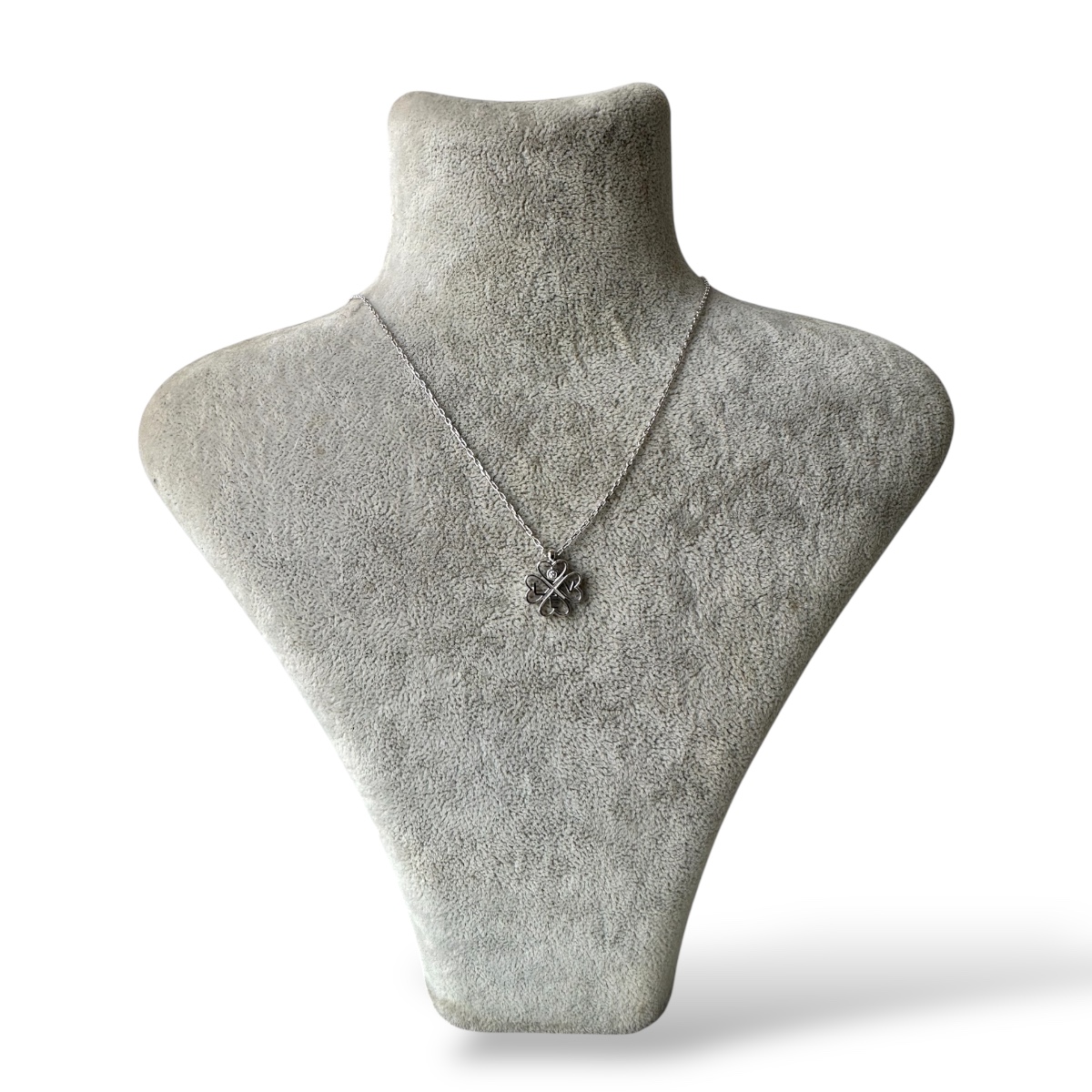 925 Sterling Silver Four Leaf Clover Love Necklace