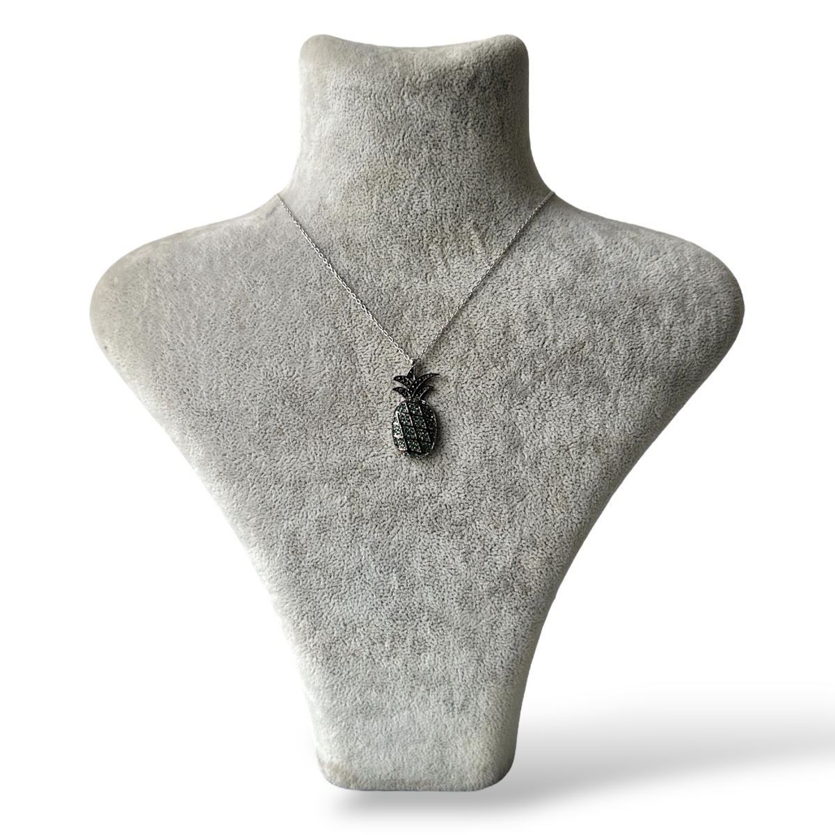 925 Sterling Stone Pineapple Silver Necklace