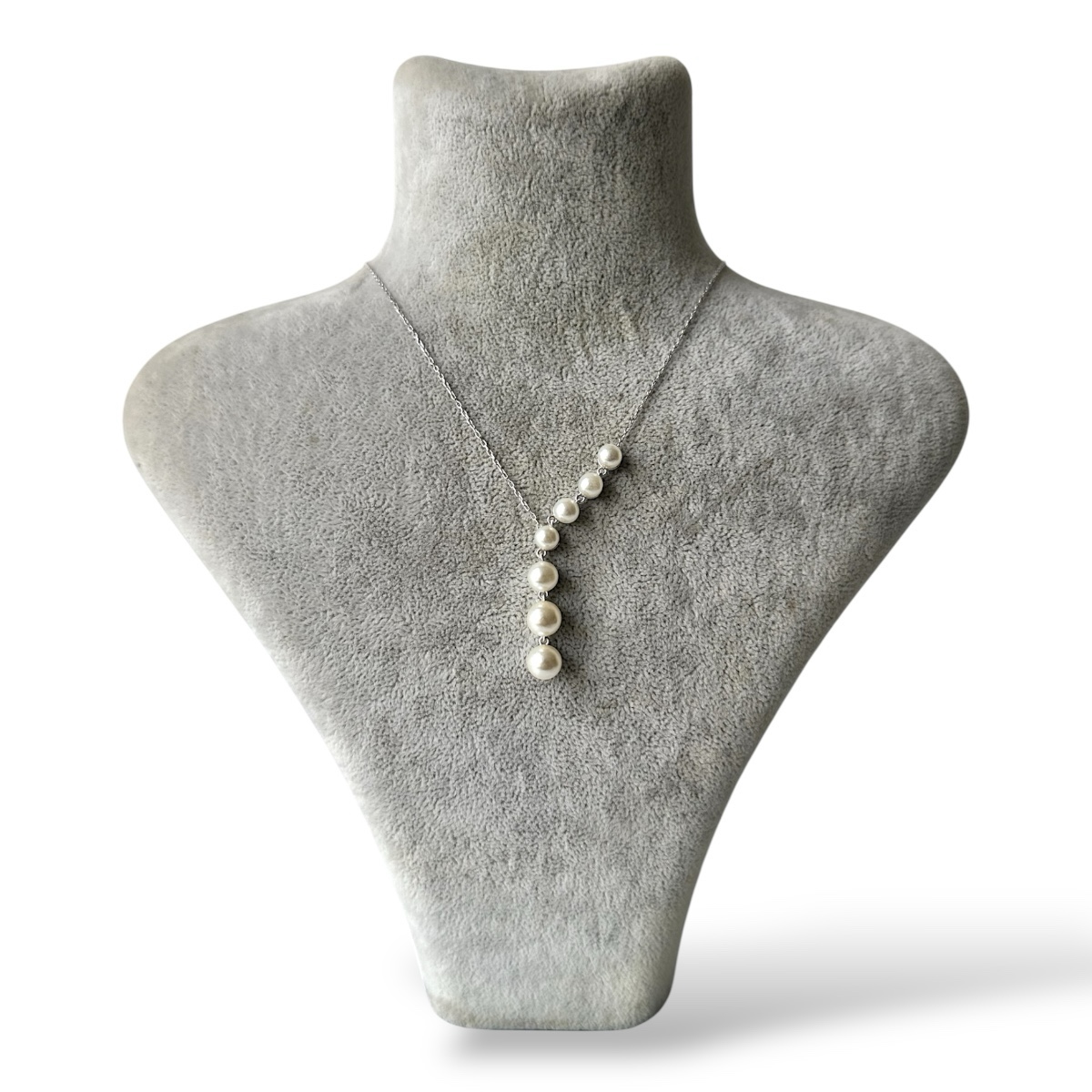 925 Sterling Silver Necklace for Women with Flowing Pearls