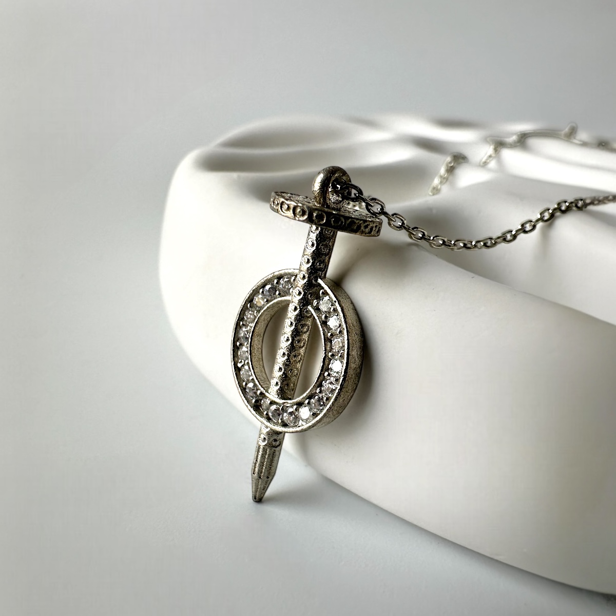 925 Sterling Stone Studded Women’s Silver Necklace