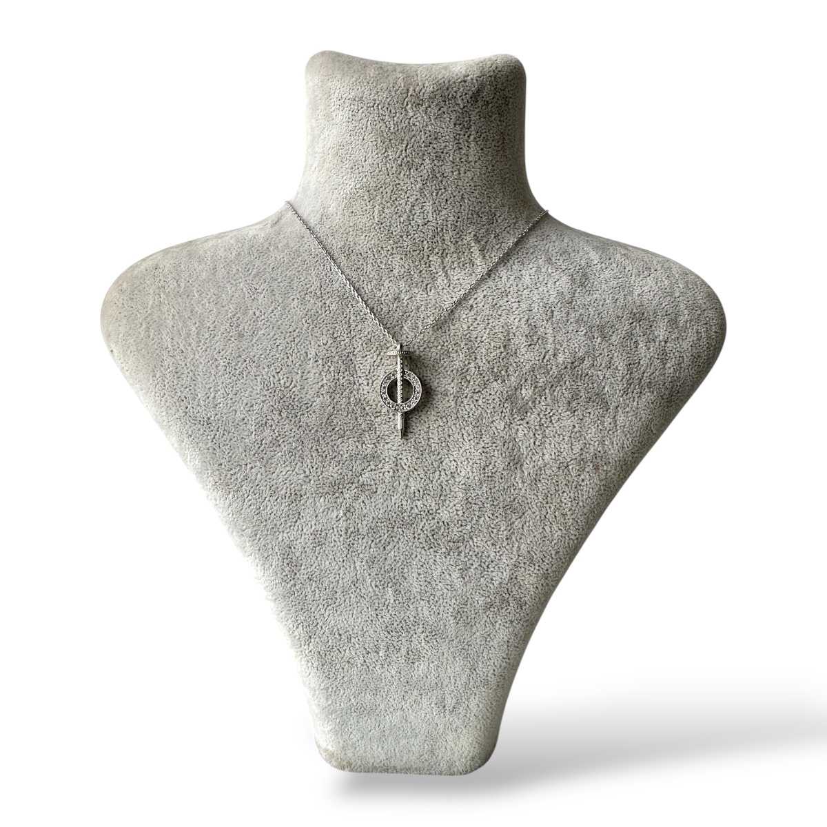 925 Sterling Stone Studded Women’s Silver Necklace