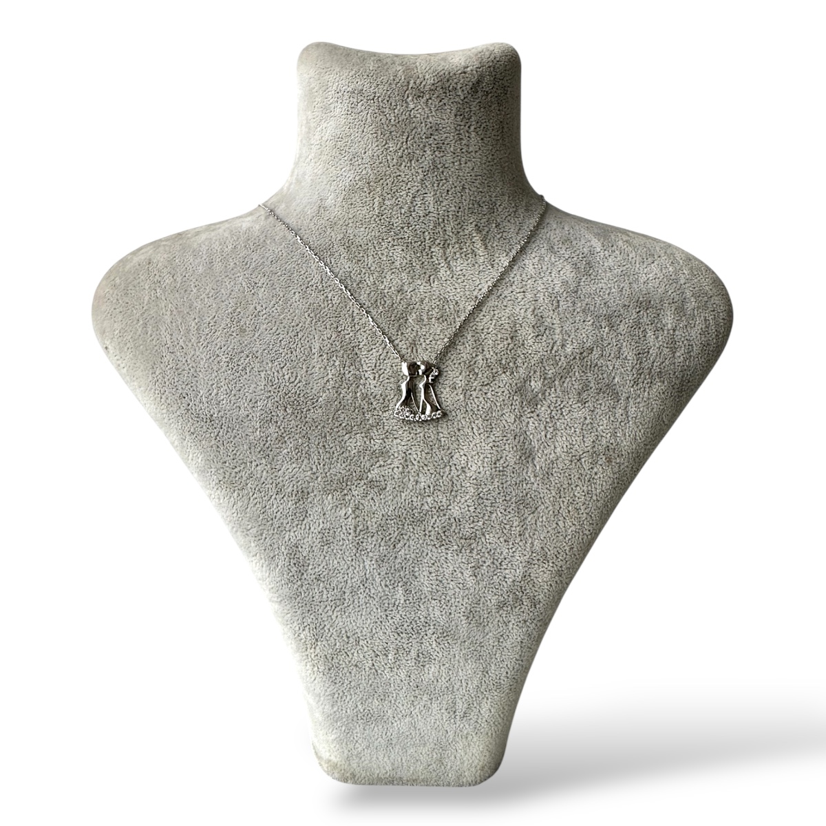 925 Sterling Silver Double Necklace with Stone