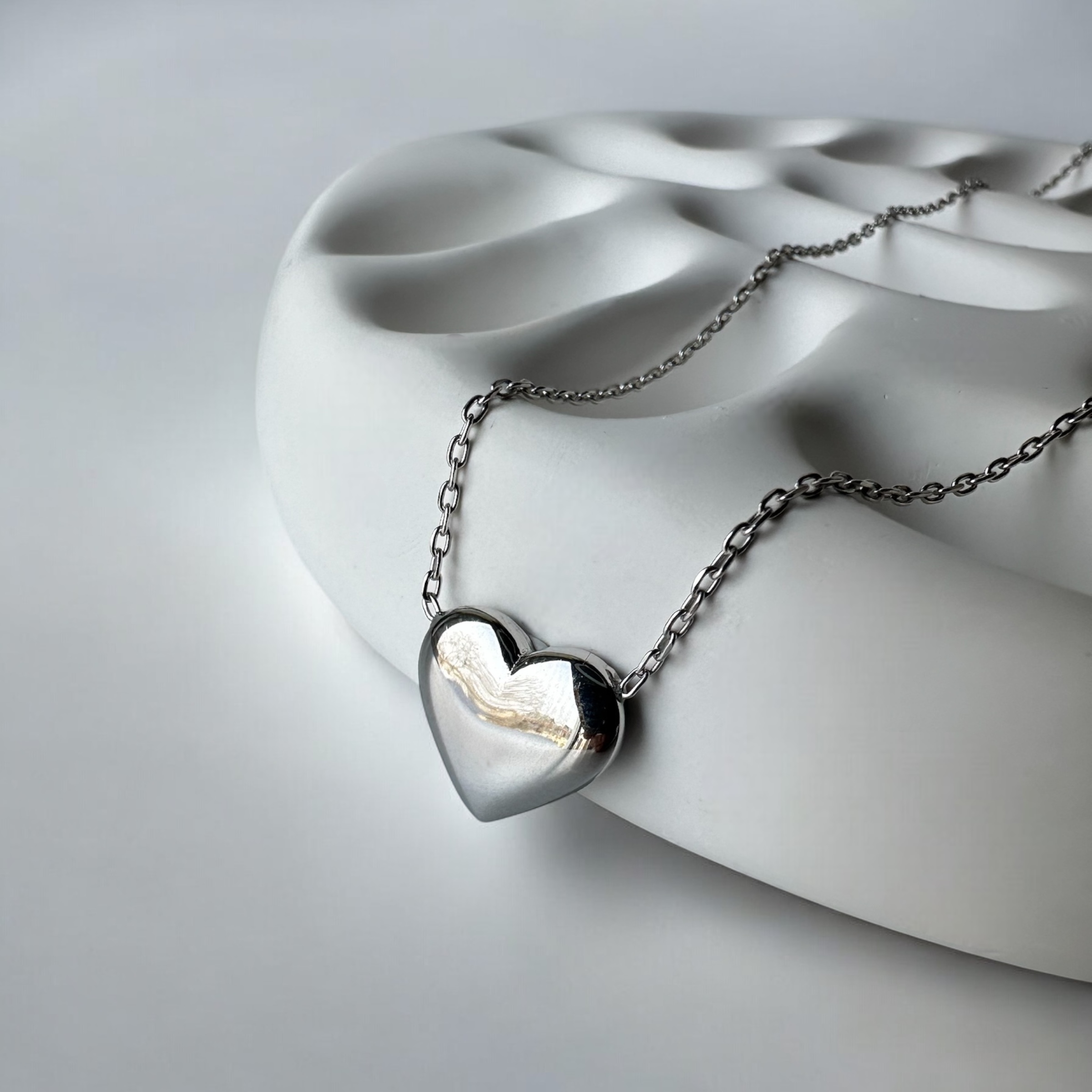 925 K Balon Heart Women's Silver Necklace