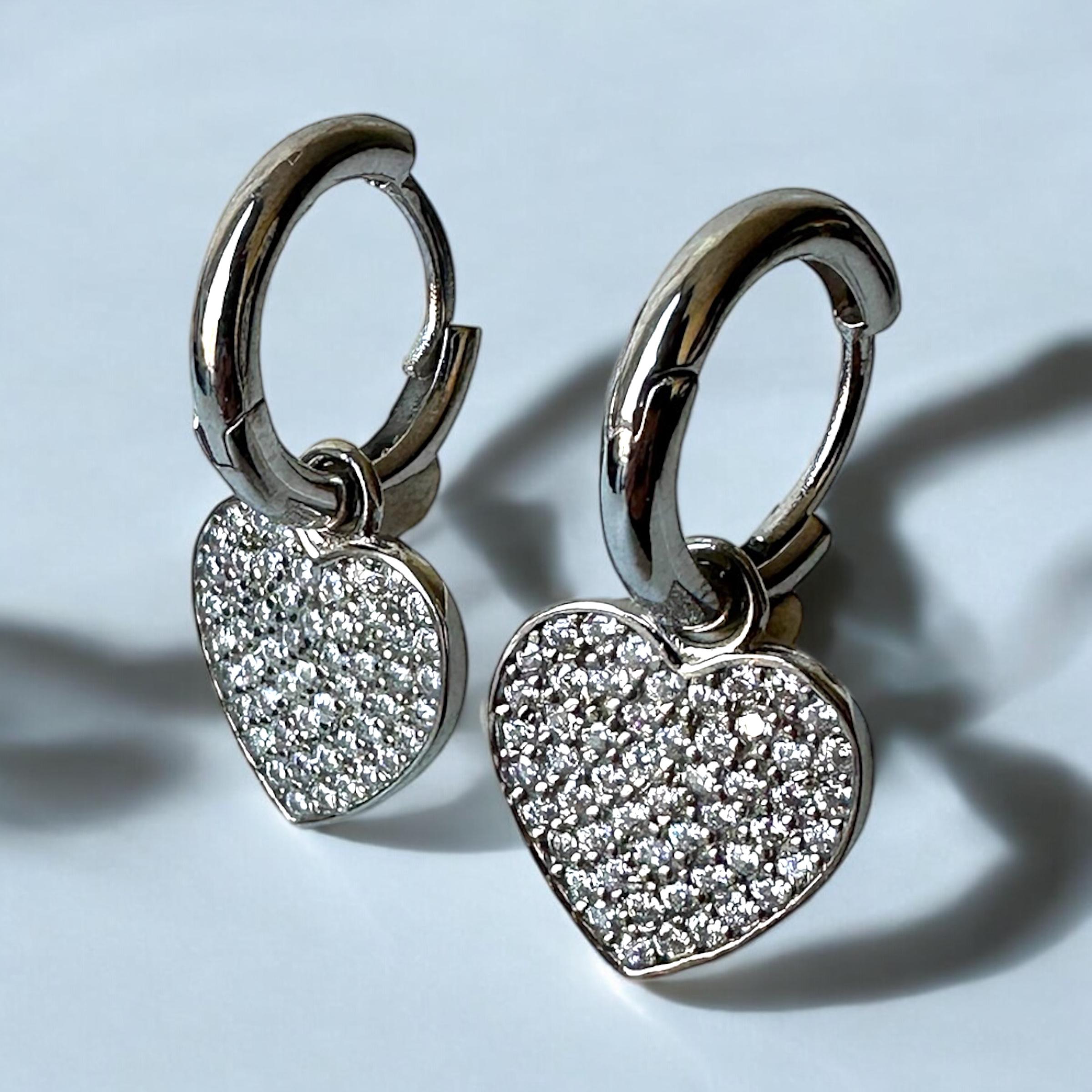 925 Sterling Zircon Stone Heart Women’s Silver Earrings