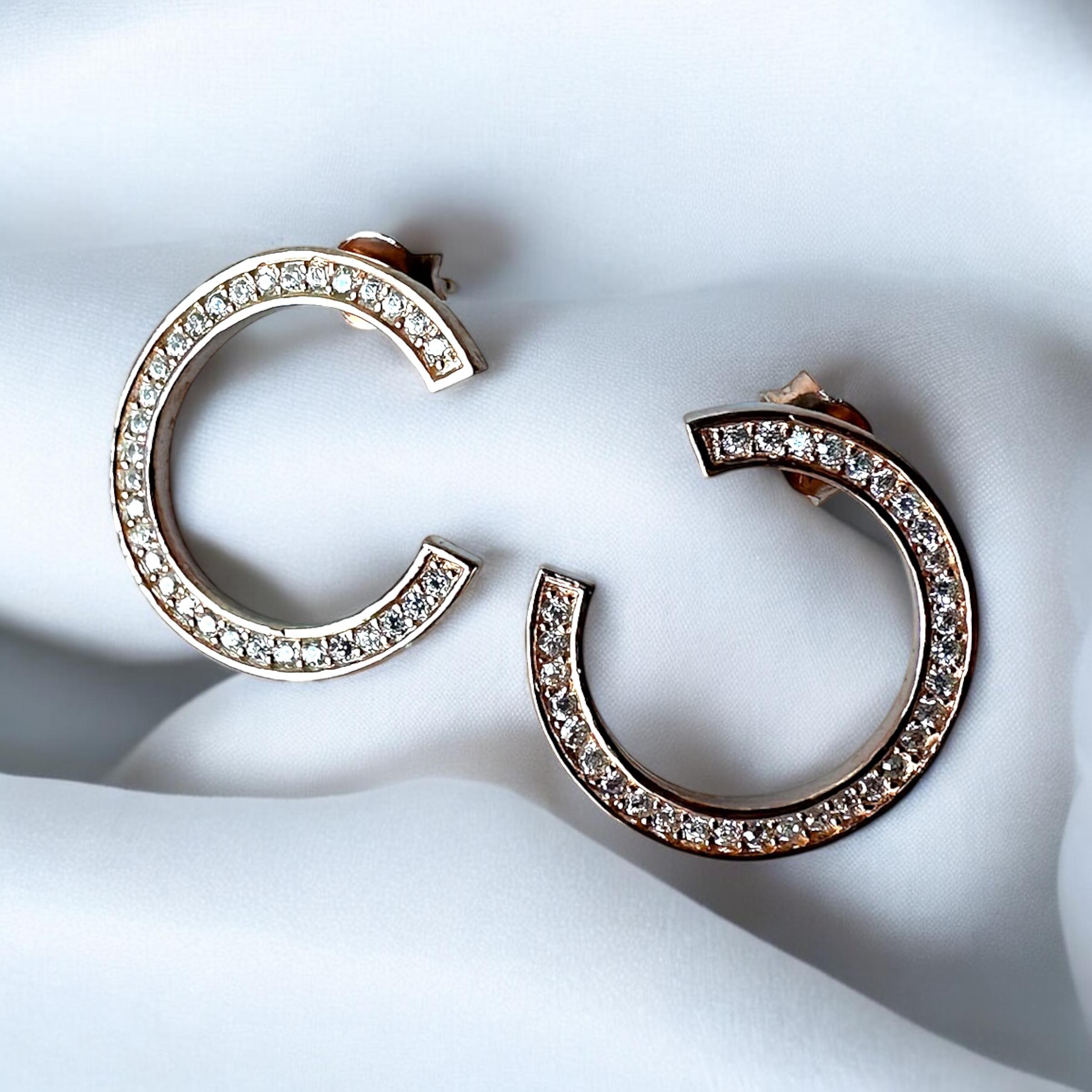 925 Ayar Zirkon Taşlı Halka Gümüş Küpe