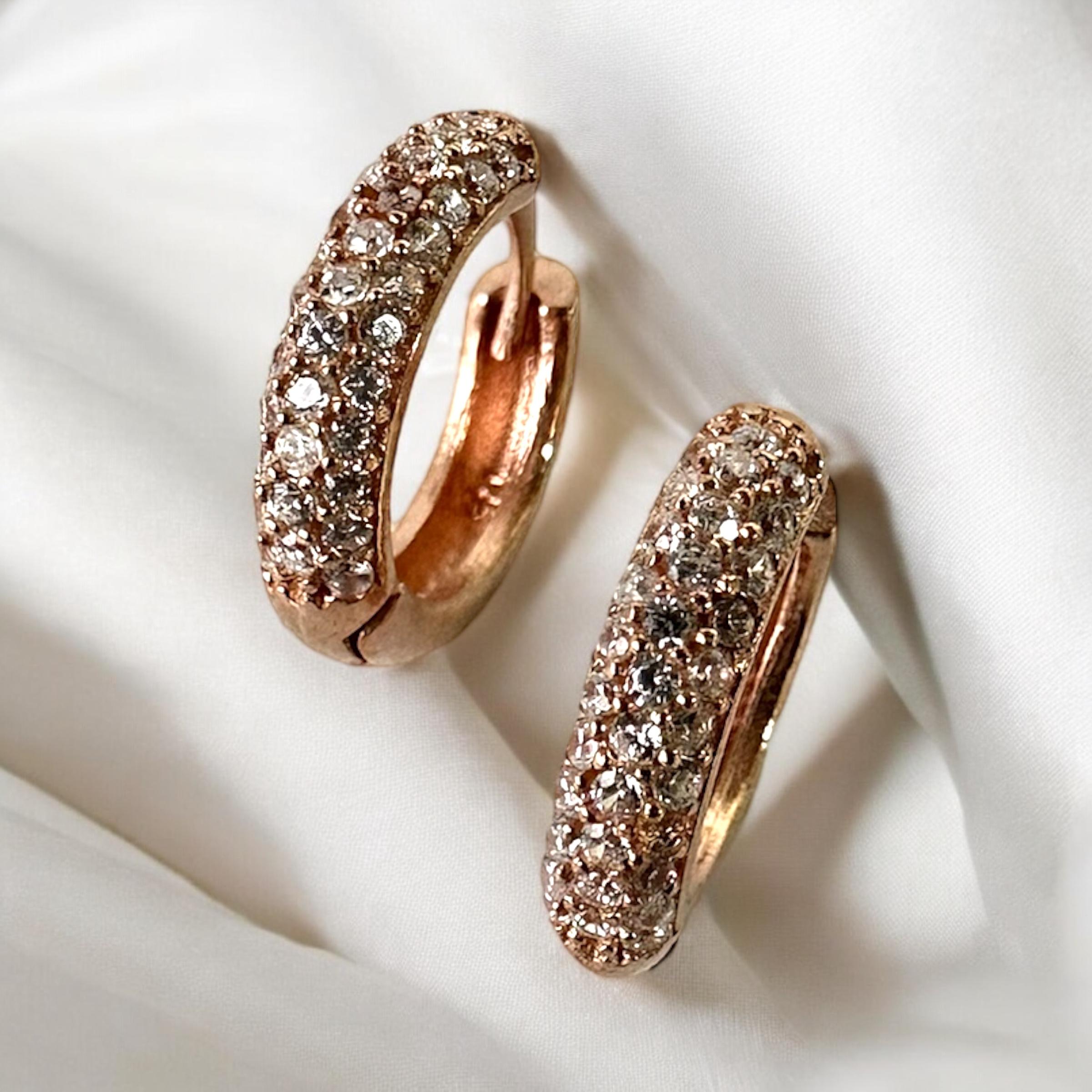 925 K Zircon Stone-set Modern Hoop Silver Earrings