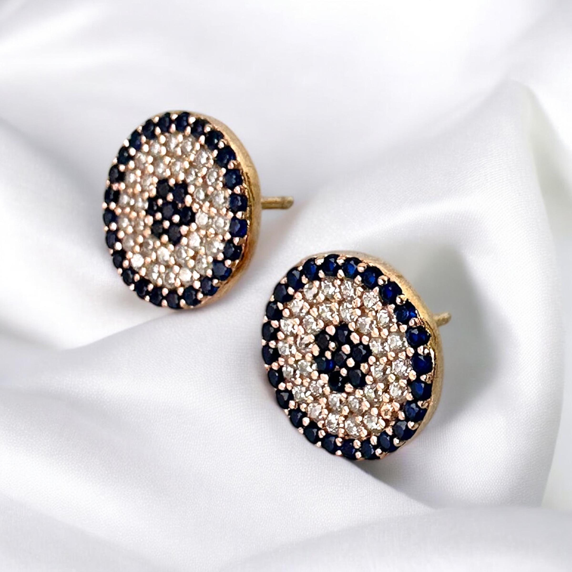 925 K Zircon Stone-set Evil Eye Bead Silver Earrings
