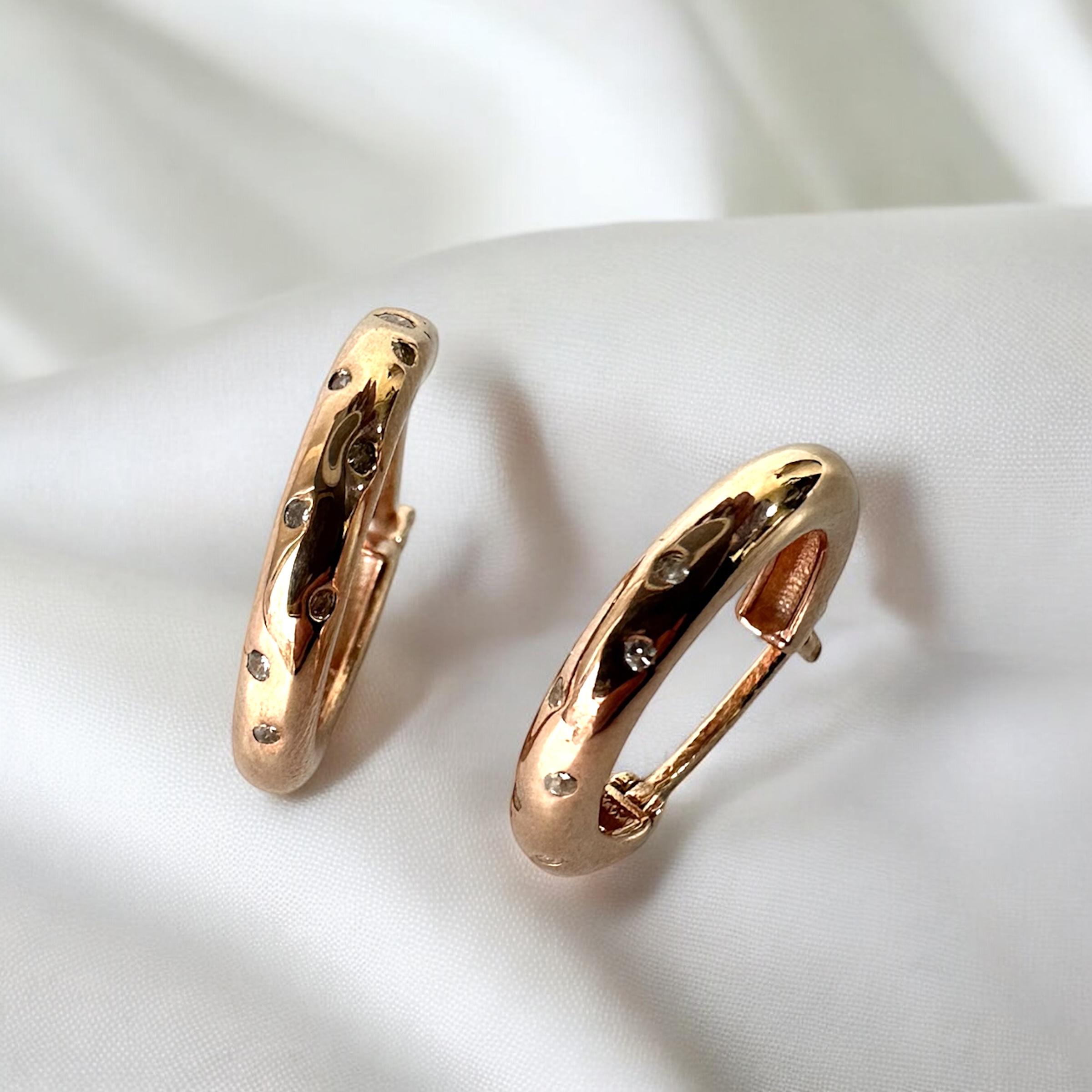 925 Sterling Silver Hoop Earrings with Small Stones