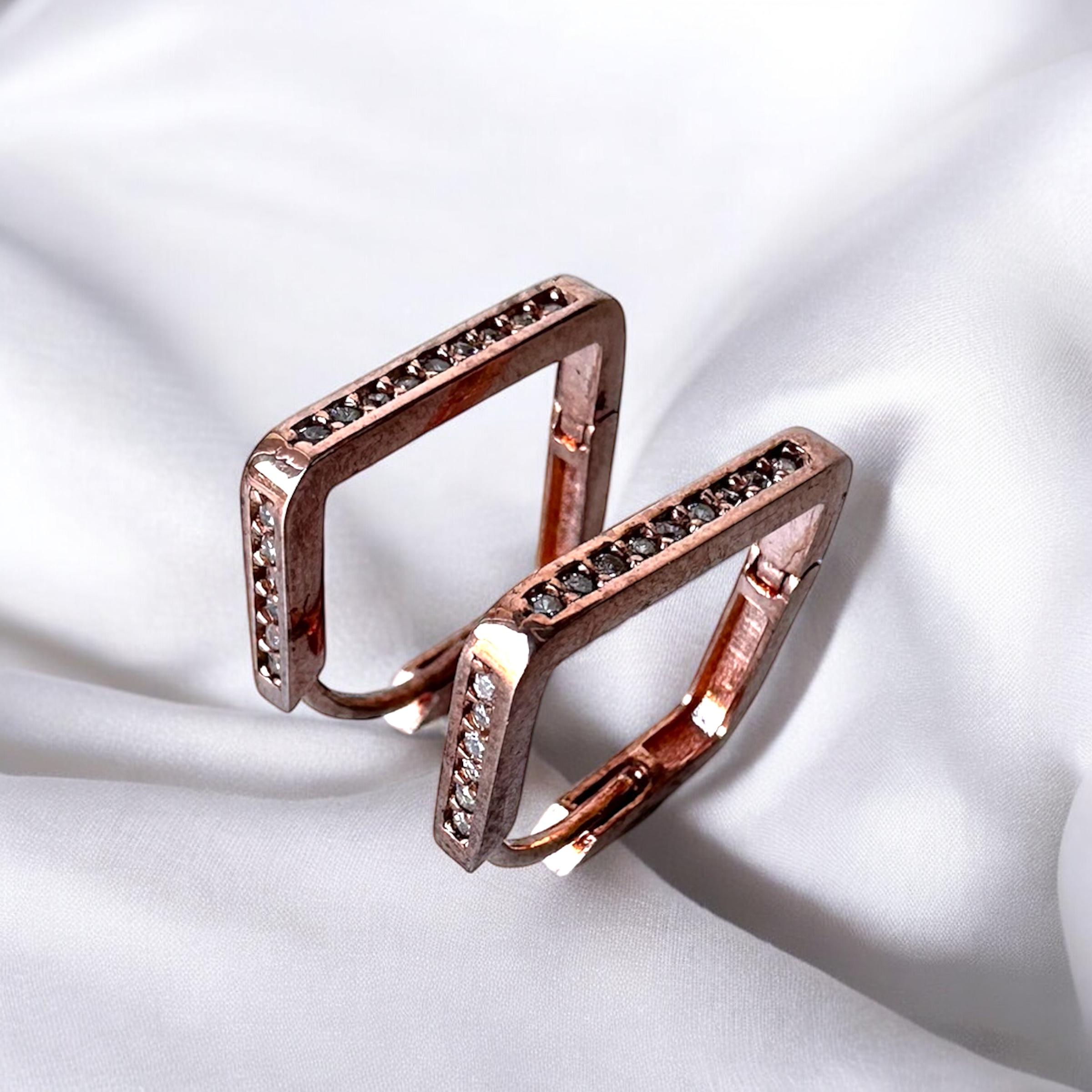 925 Sterling Zircon Stone Square Silver Earrings