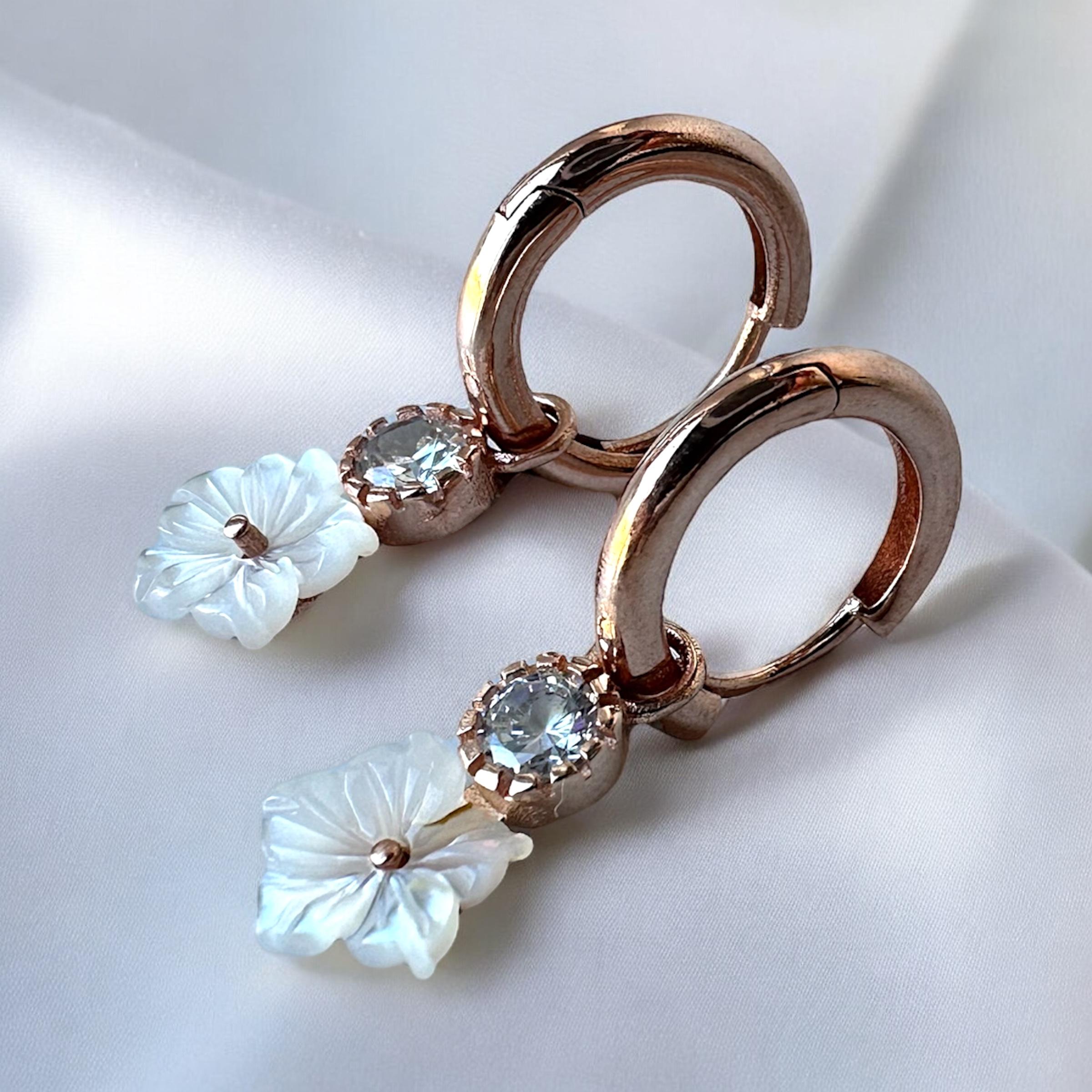 925 Sterling Zircon Stone Pearl Silver Women’s Earrings