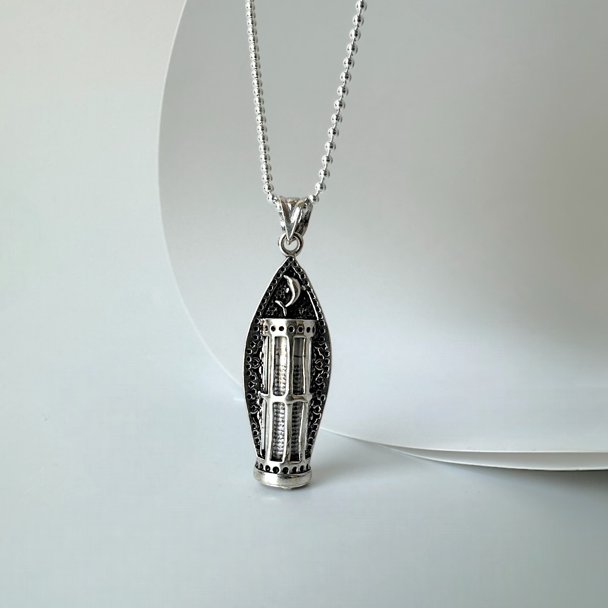925 K Yunus Balığı Cevşen Kebir Silver Necklace