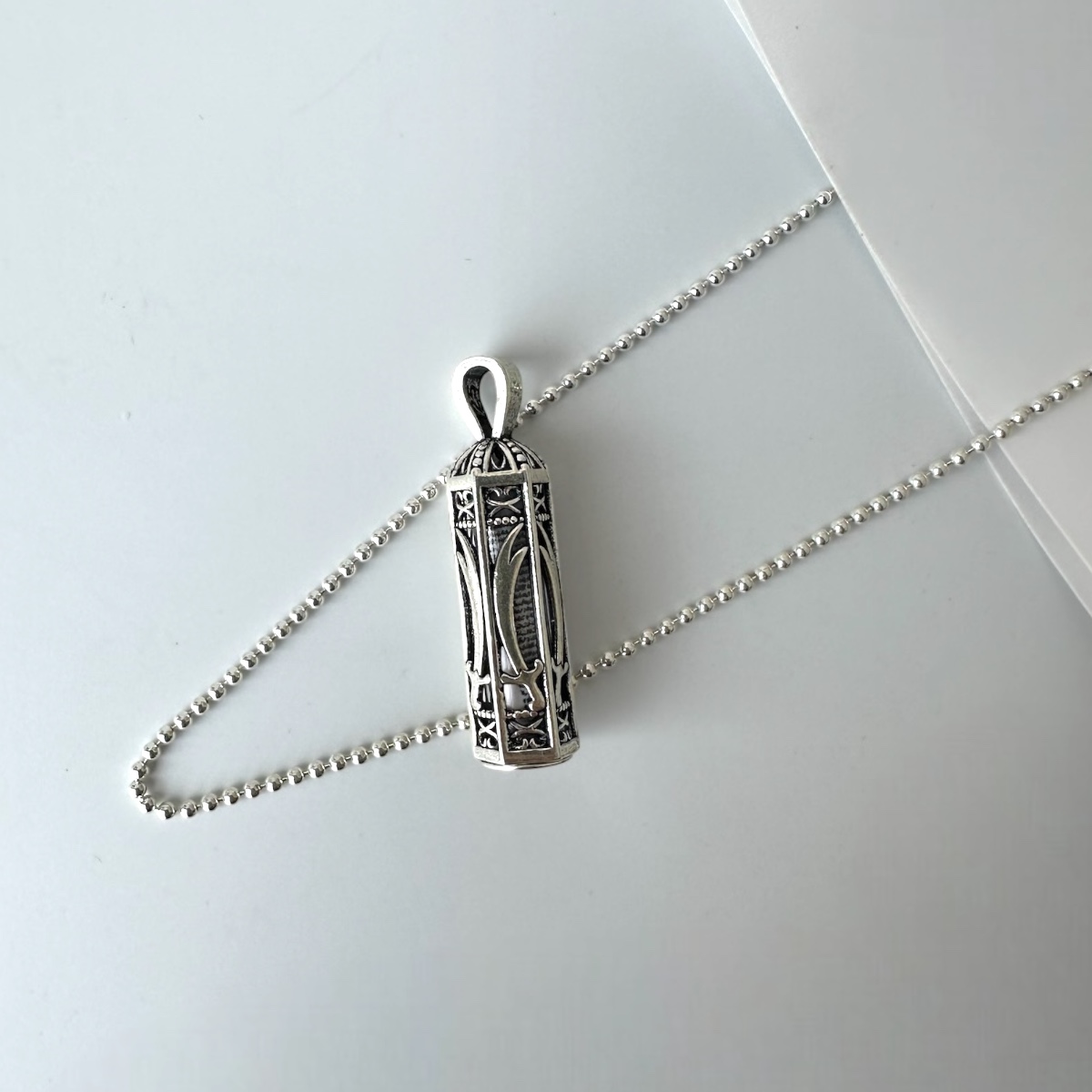 925 Sterling Silver Necklace with Sword Cevşen