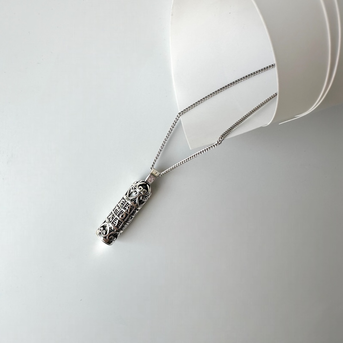 925 Sterling Silver Necklace with Ebced Motif