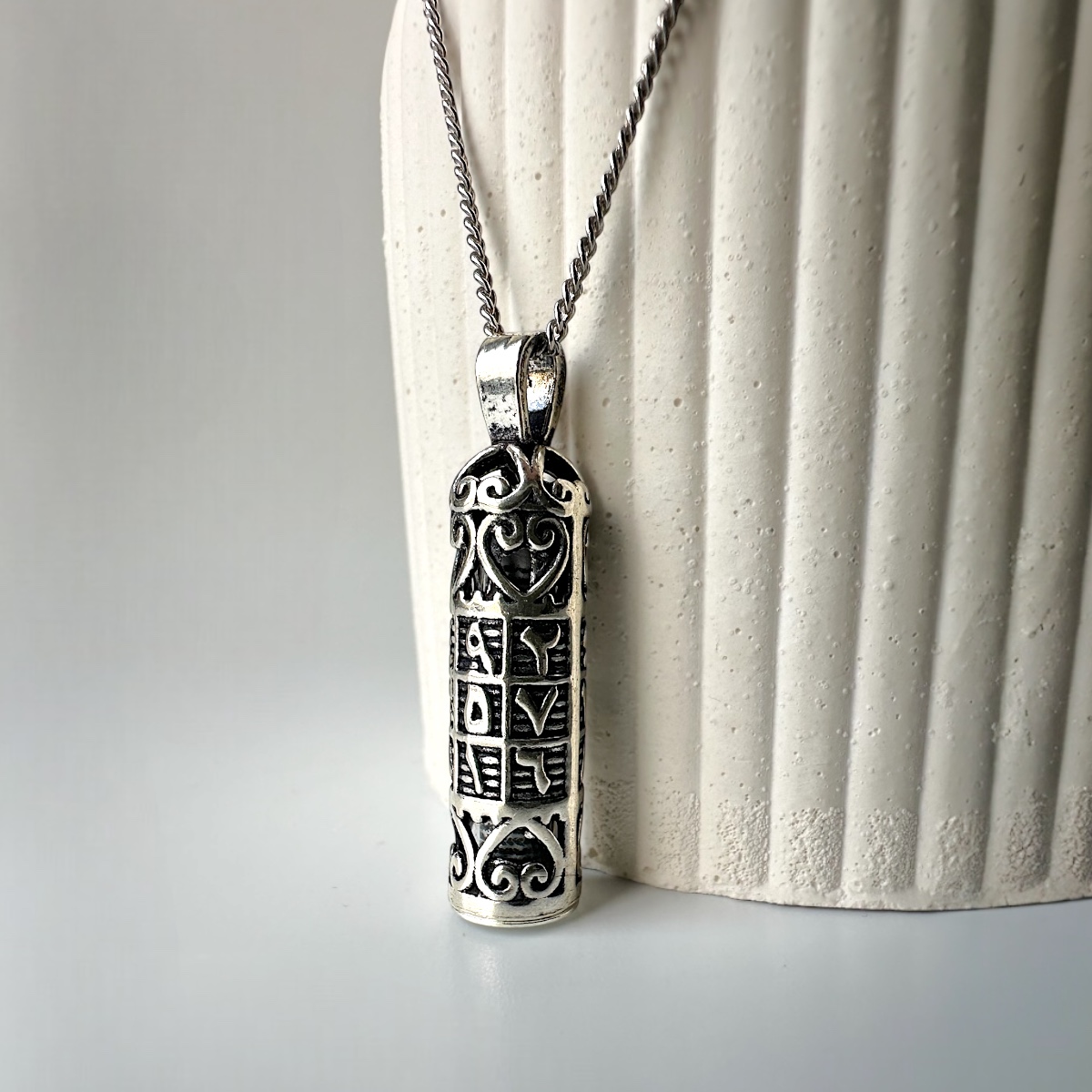 925 Sterling Silver Necklace with Ebced Motif